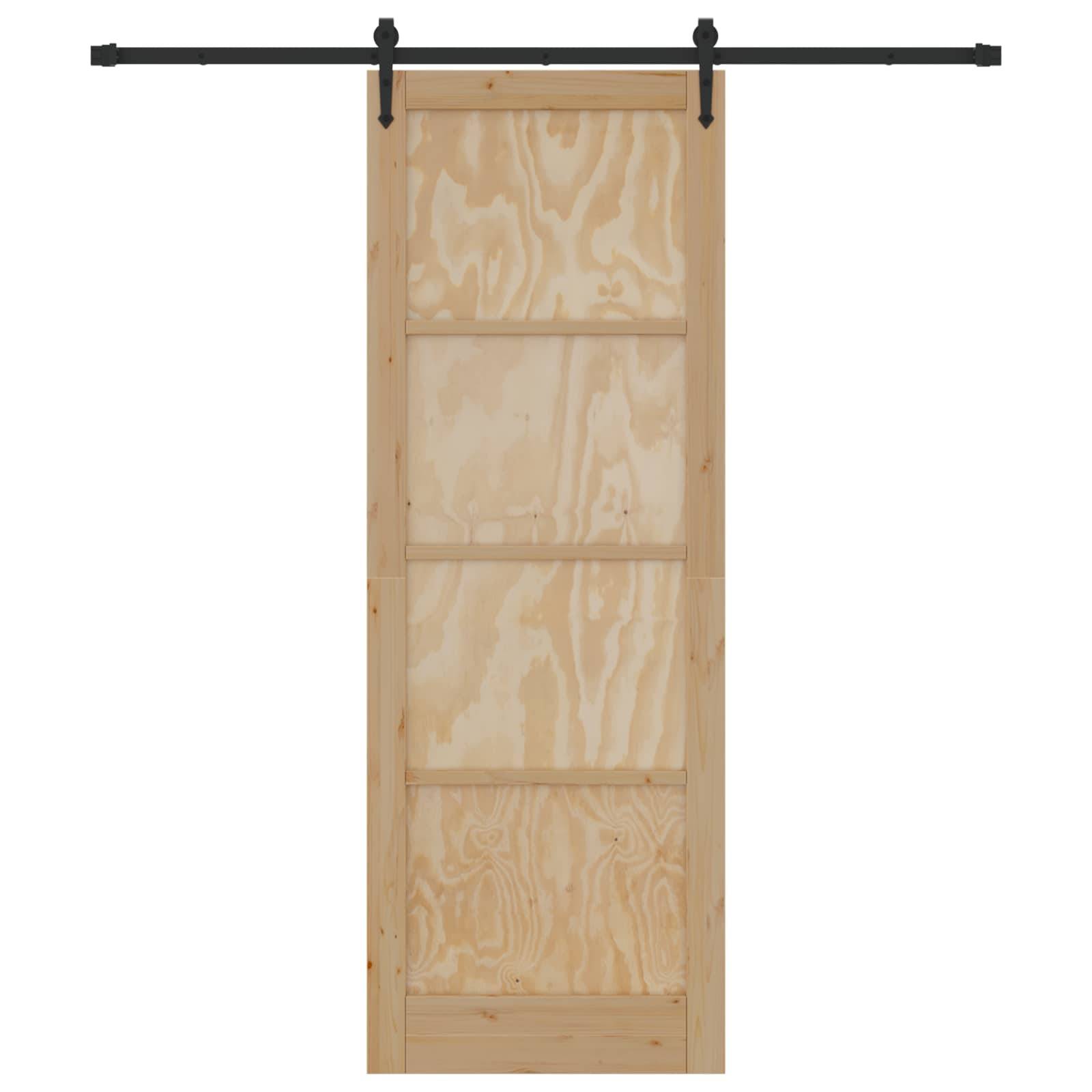 vidaXL Schiebetür ORKDAL Natur 83 x 232 cm Massives Kiefernholz