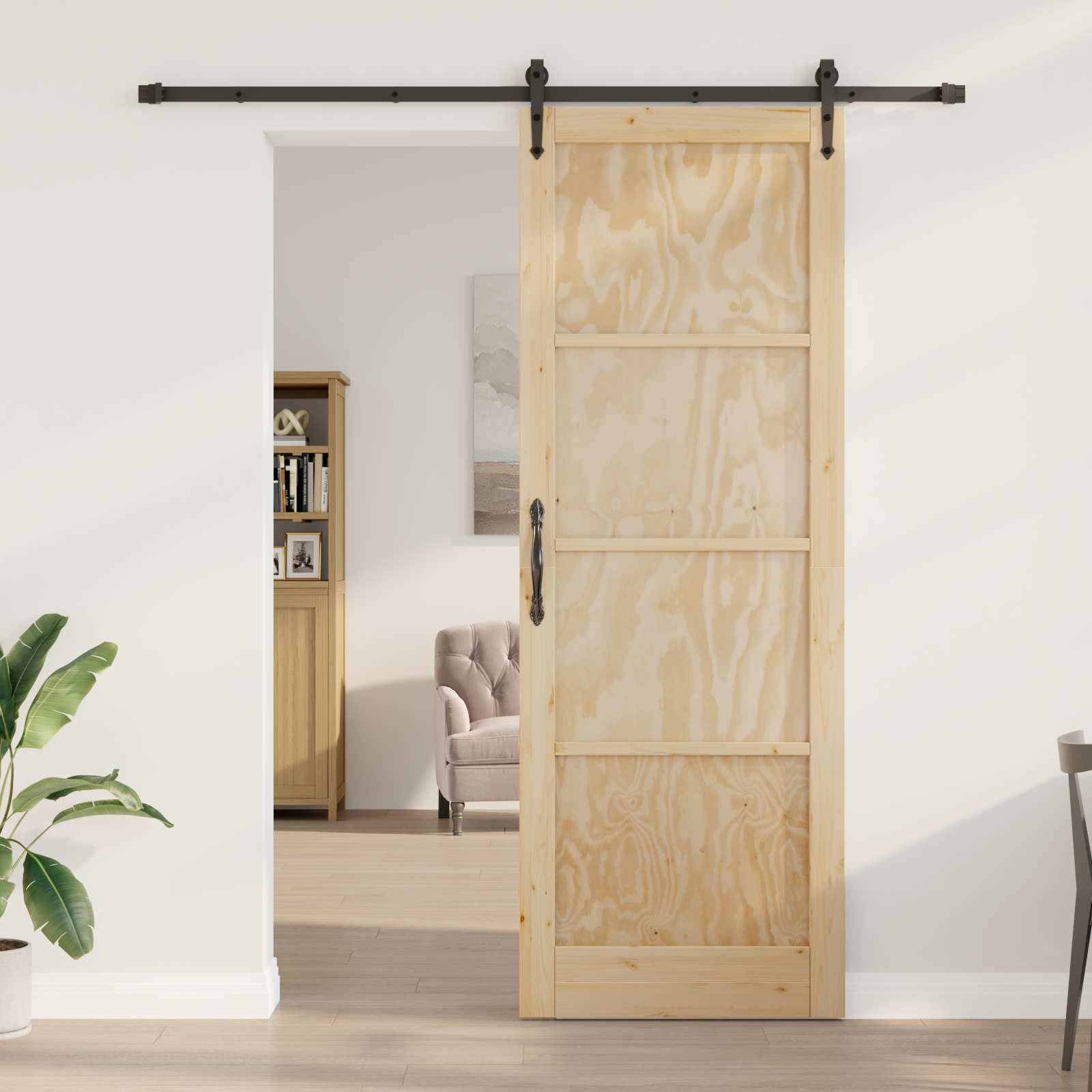 vidaXL Schiebetür ORKDAL Natur 83 x 232 cm Massives Kiefernholz