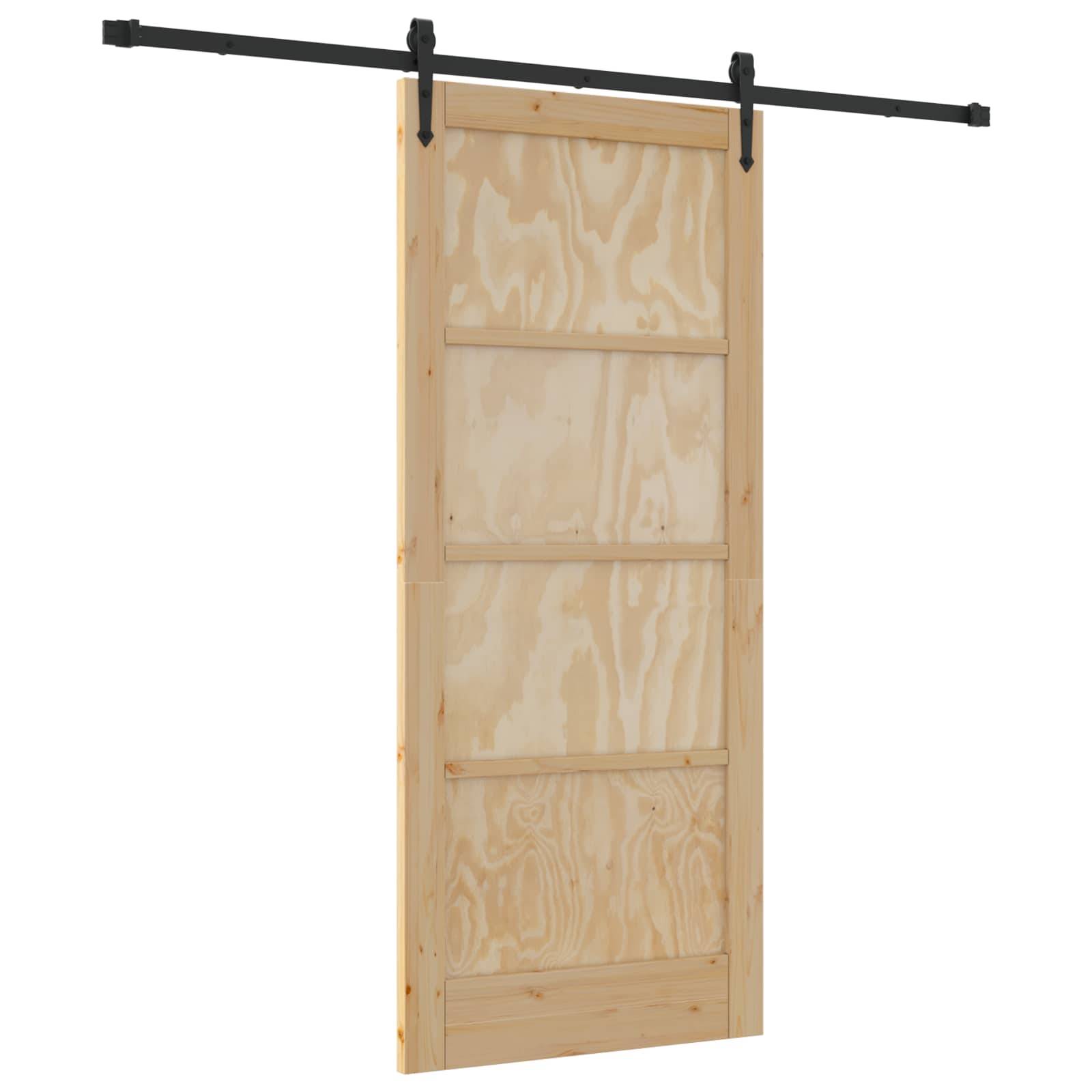 vidaXL Schiebetür ORKDAL Natur 86 x 198,5 cm Massives Kiefernholz