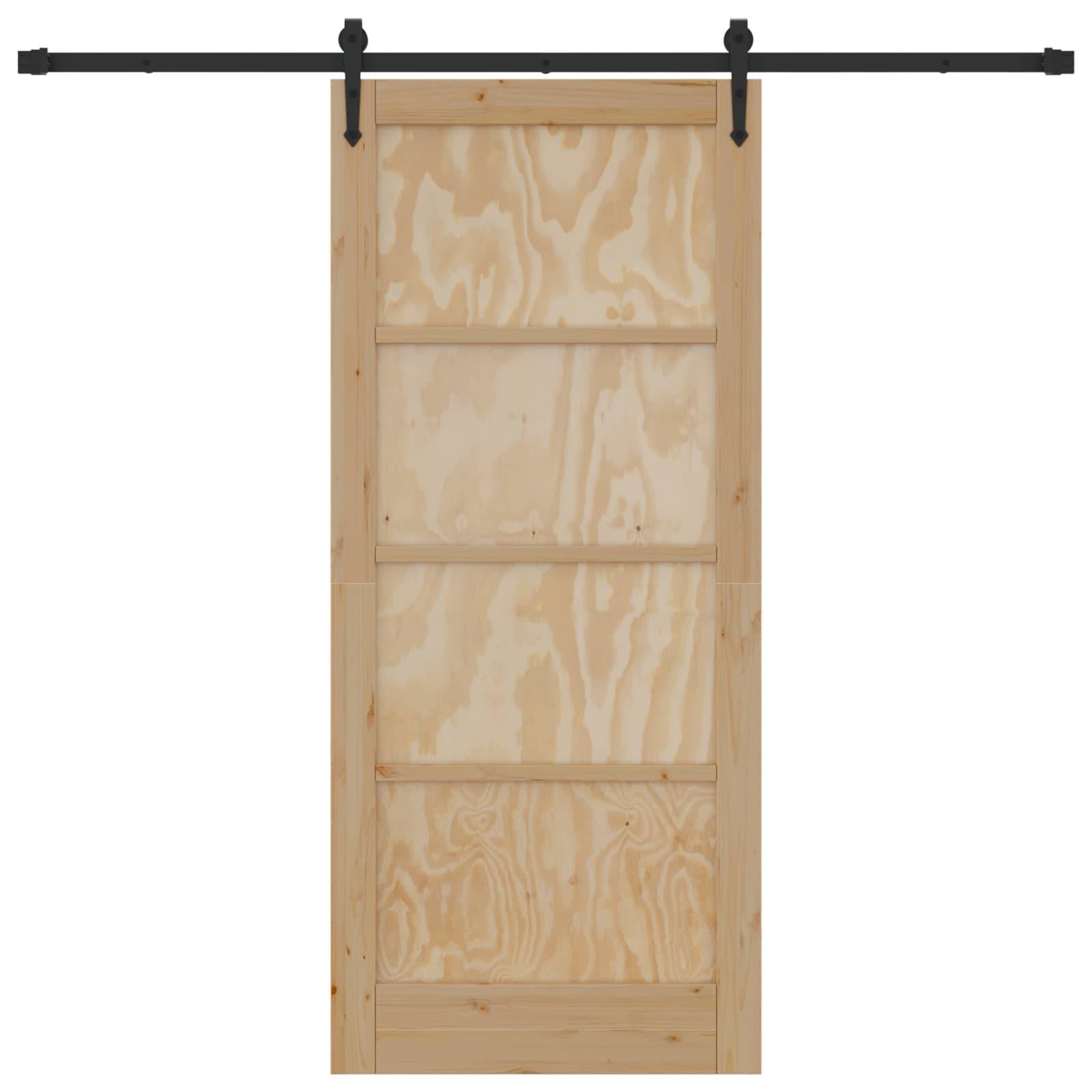 vidaXL Schiebetür ORKDAL Natur 86 x 198,5 cm Massives Kiefernholz