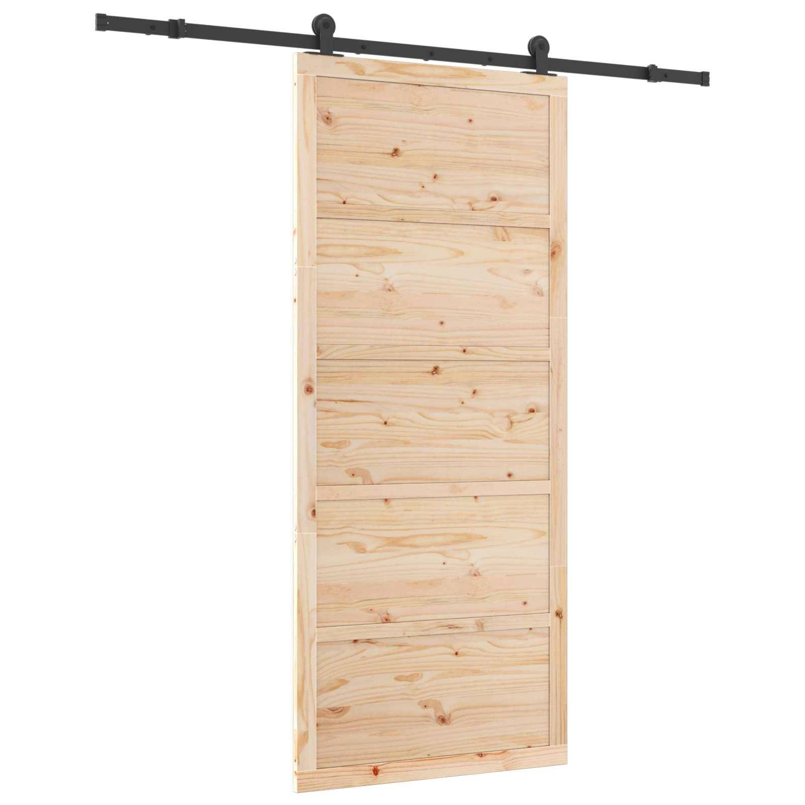 vidaXL Schiebetür Natur 100 x 208 cm Massives Kiefernholz