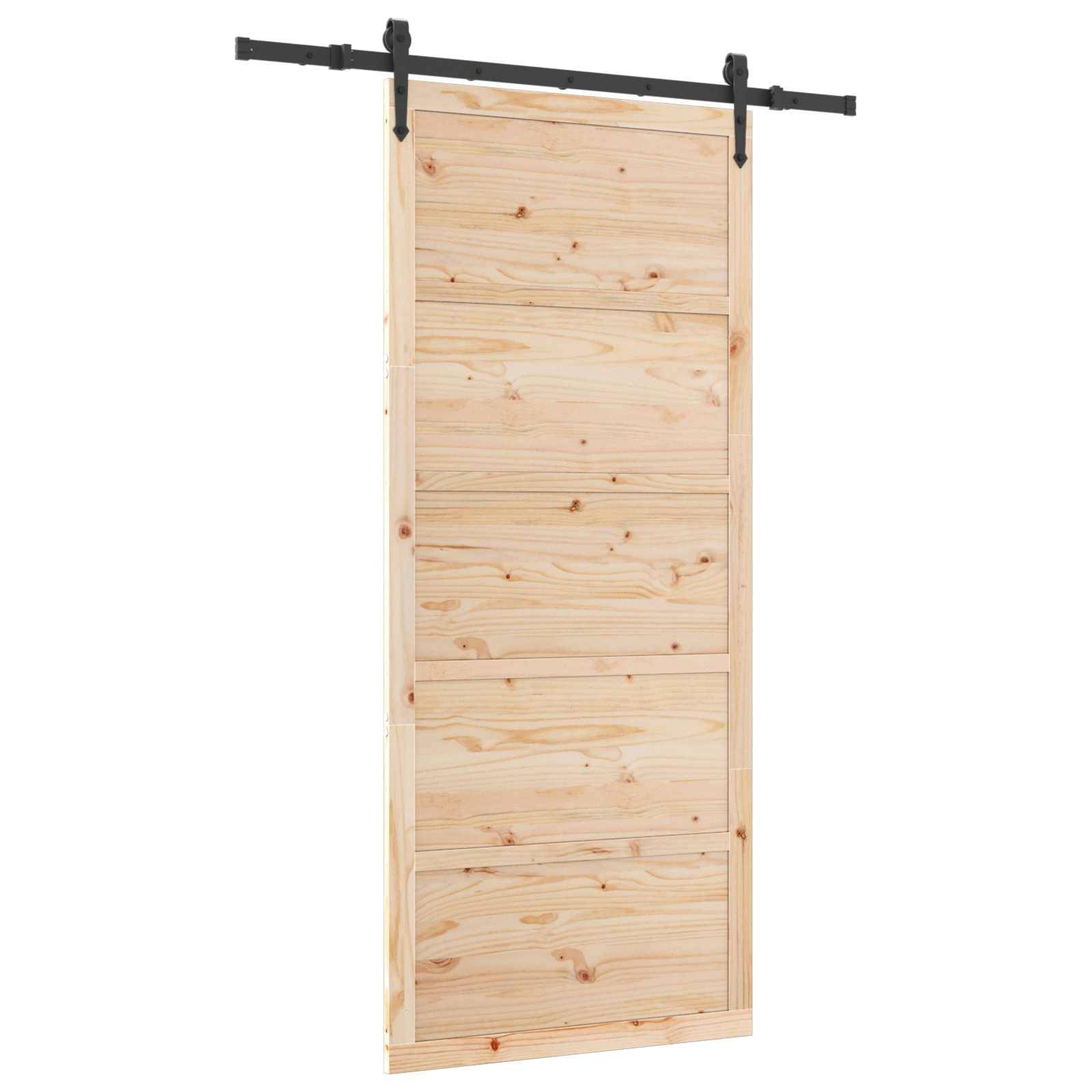 vidaXL Schiebetür Natur 80 x 208 cm Massives Kiefernholz