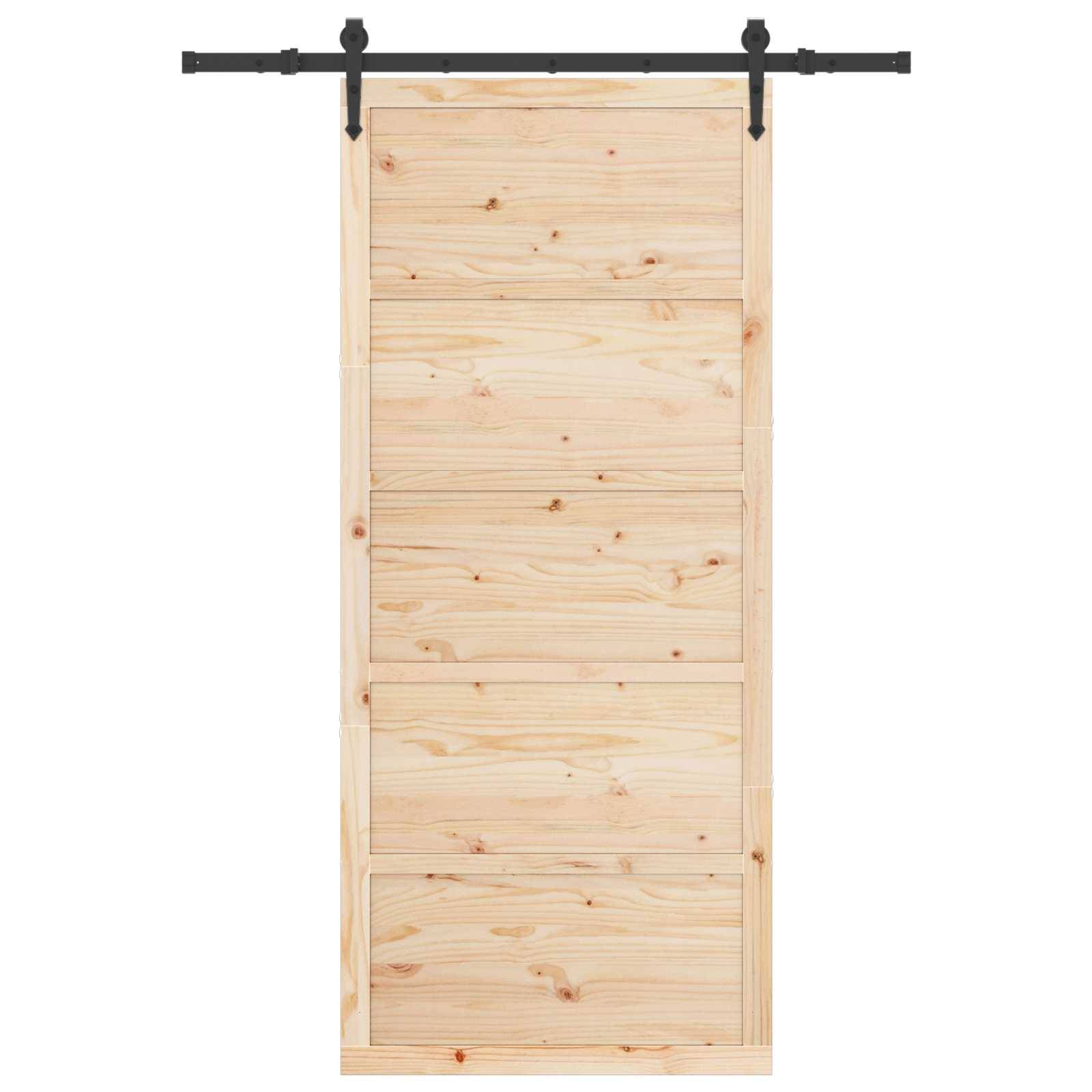 vidaXL Schiebetür Natur 80 x 208 cm Massives Kiefernholz