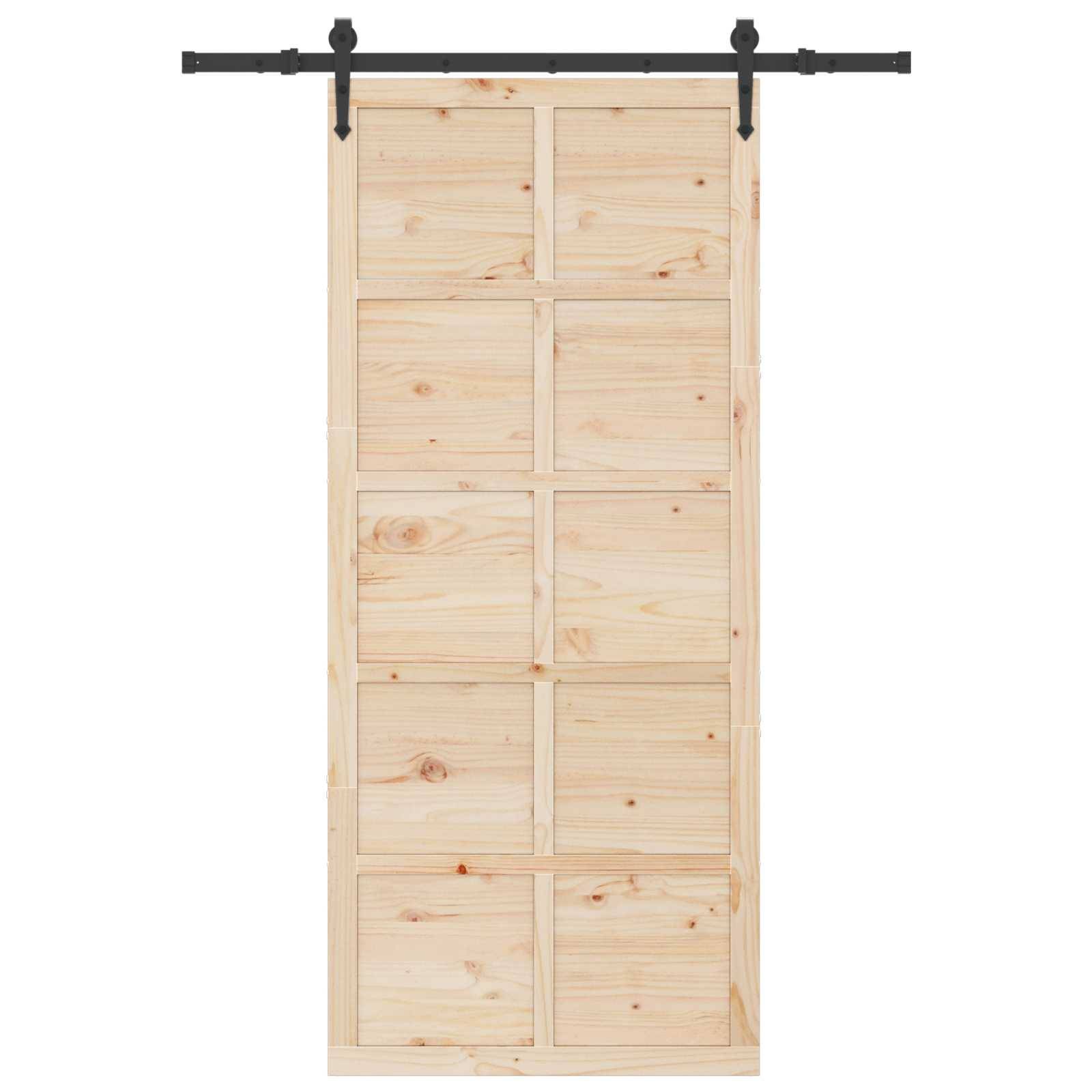 vidaXL Schiebetür Natur 80 x 208 cm Massives Kiefernholz