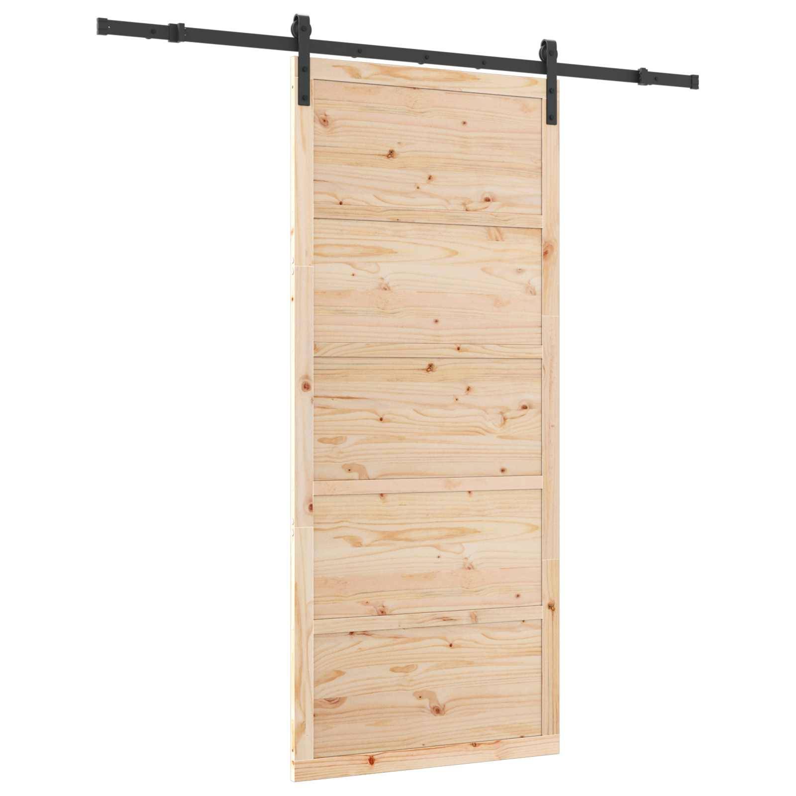 vidaXL Schiebetür Natur 100 x 208 cm Massives Kiefernholz