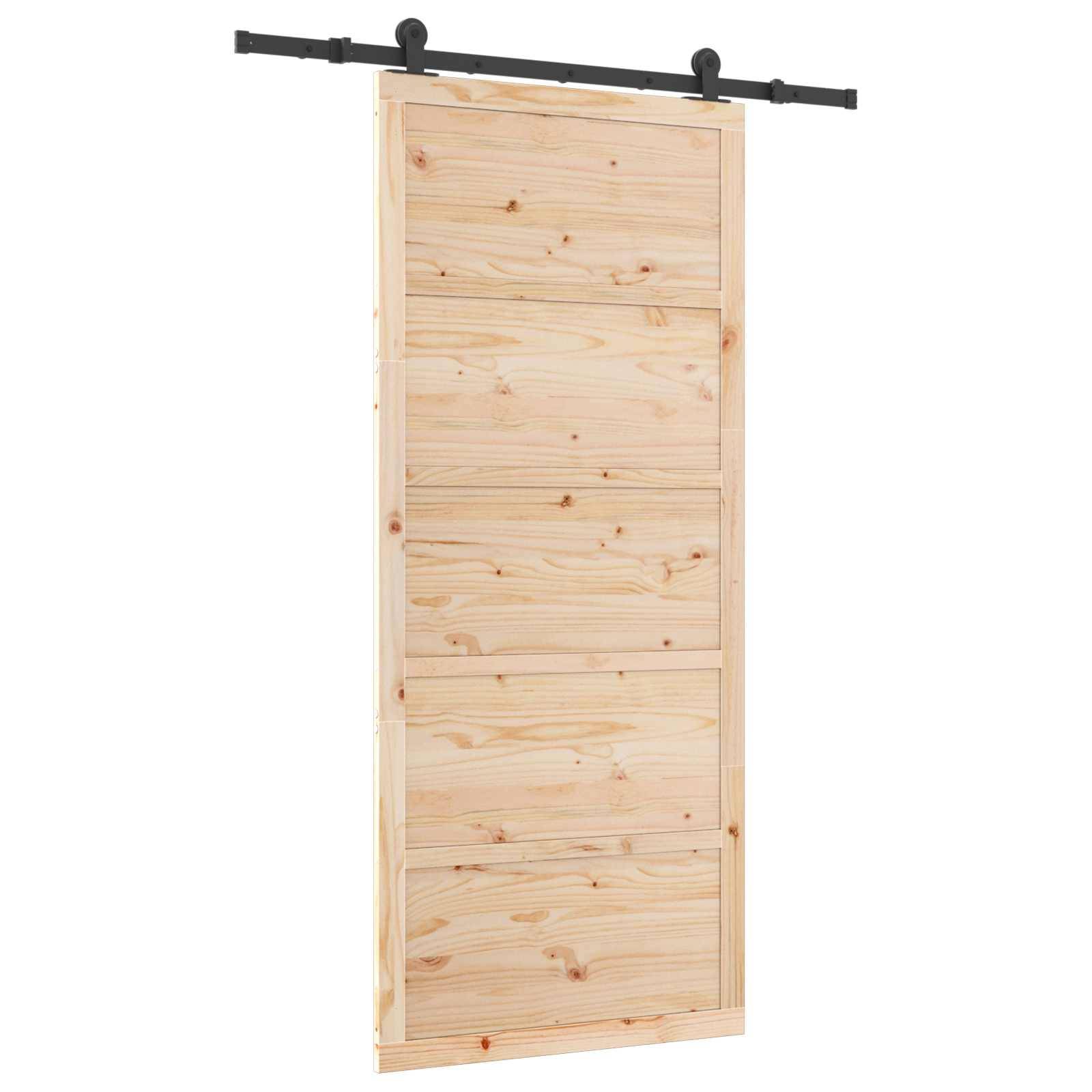 vidaXL Schiebetür Natur 80 x 208 cm Massives Kiefernholz