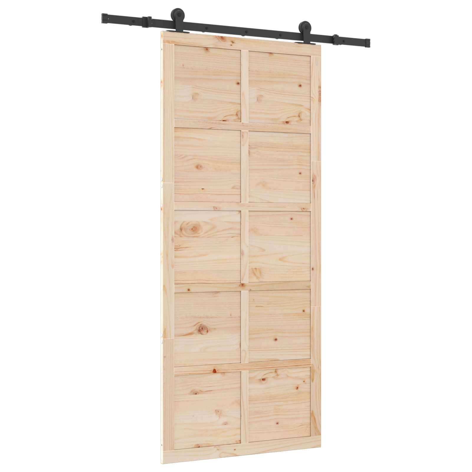 vidaXL Schiebetür Natur 80 x 208 cm Massives Kiefernholz
