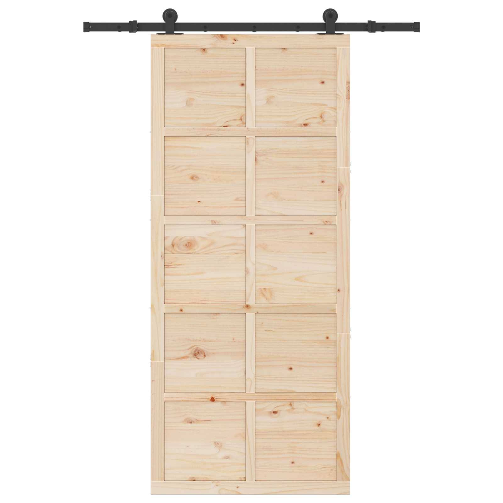 vidaXL Schiebetür Natur 80 x 208 cm Massives Kiefernholz