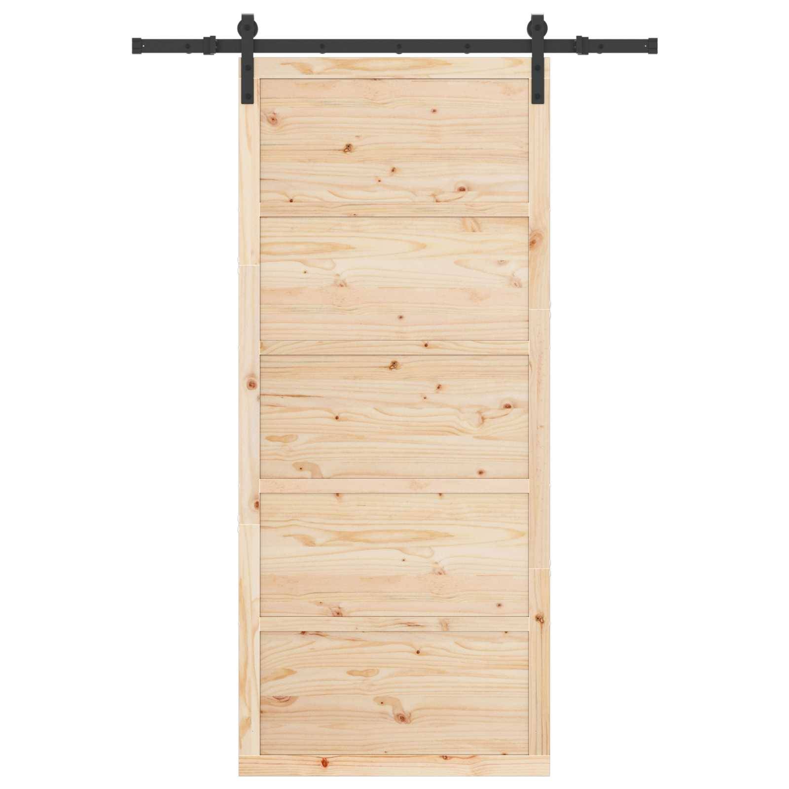 vidaXL Schiebetür Natur 80 x 208 cm Massives Kiefernholz