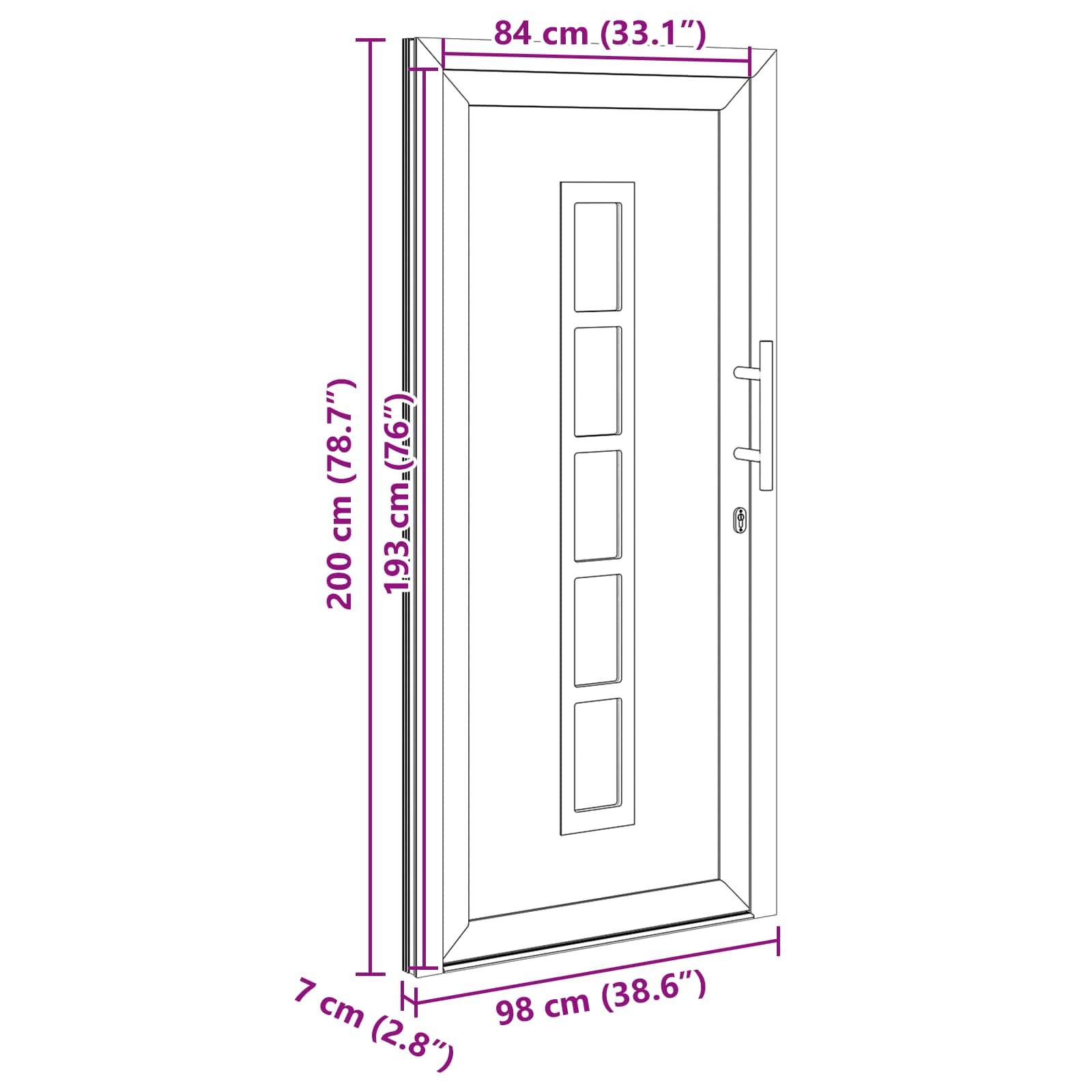 vidaXL Vordertür Weiß 98 x 200 cm PVC