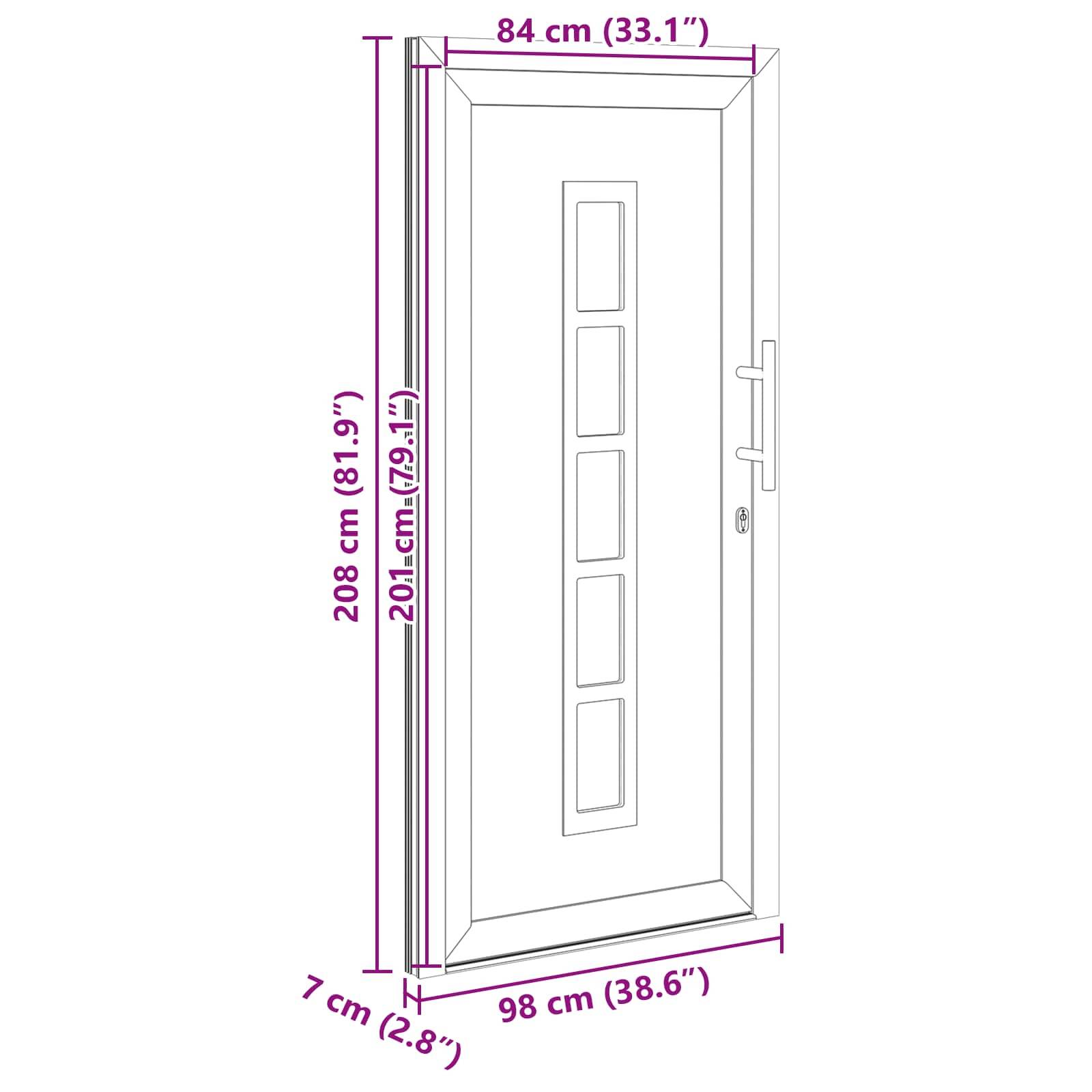 vidaXL Vordertür Anthrazit 98 x 208 cm PVC