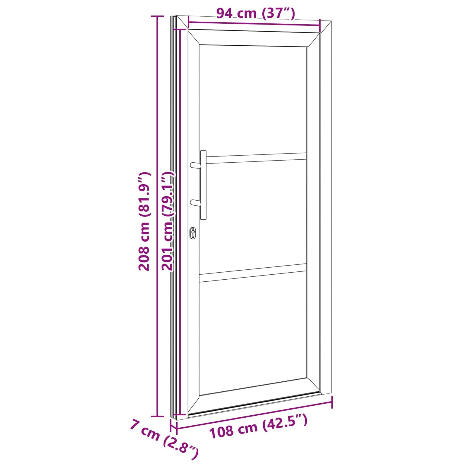 vidaXL Vordertür Weiß 108 x 208 cm PVC