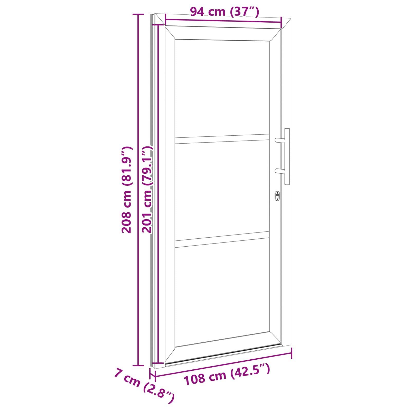 vidaXL Vordertür Weiß 108 x 208 cm PVC