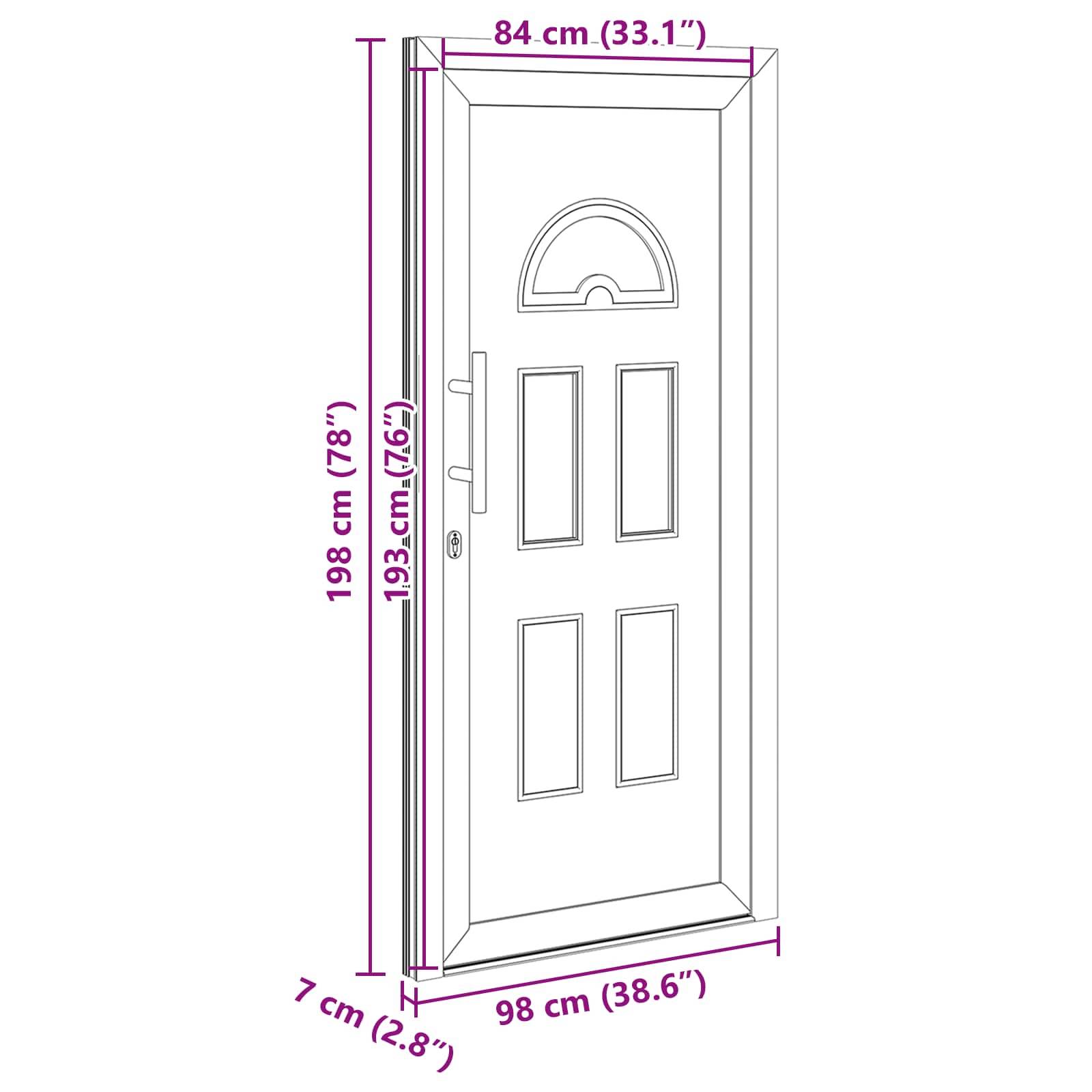 vidaXL Vordertür Anthrazit 98 x 198 cm PVC