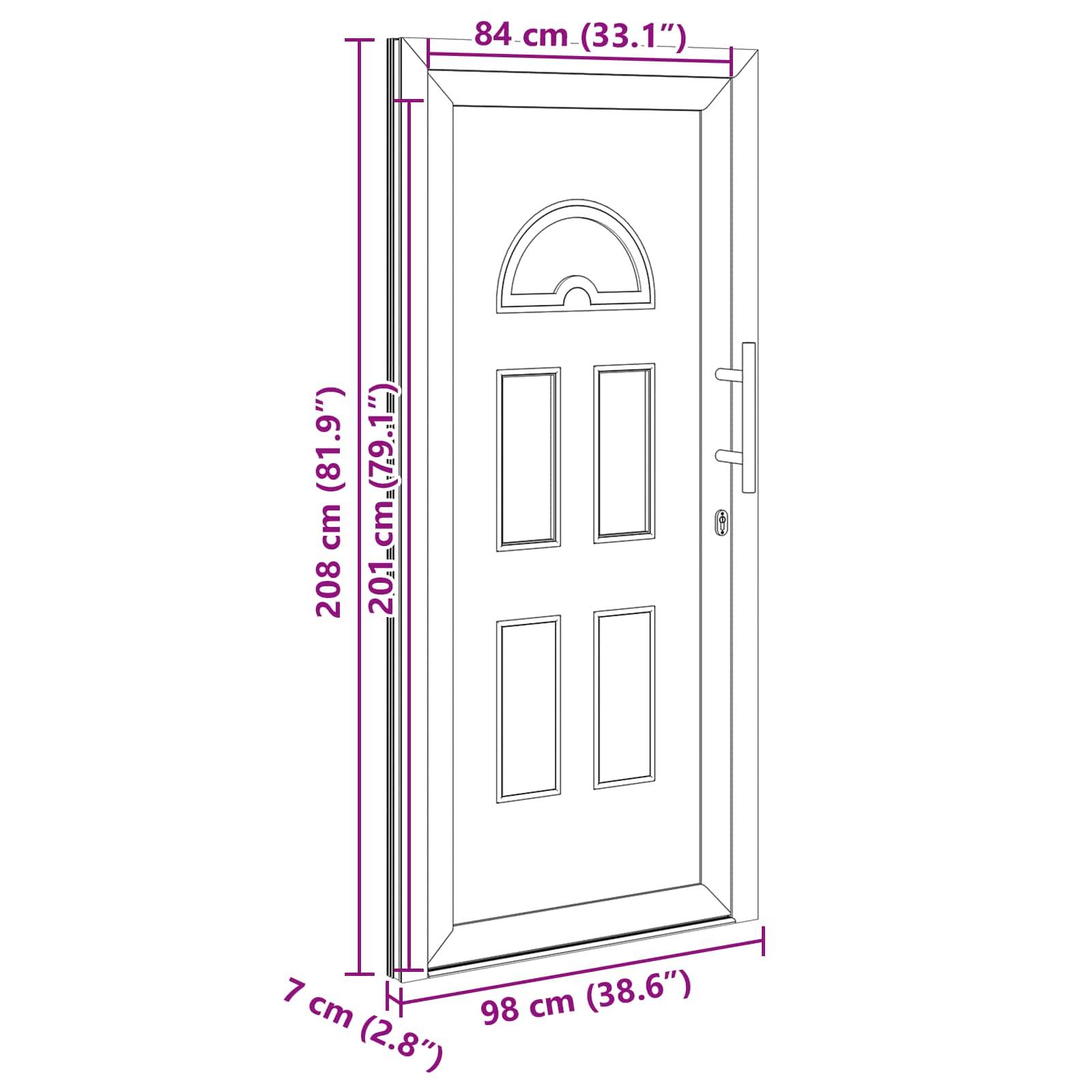 vidaXL Vordertür Anthrazit 98 x 208 cm PVC