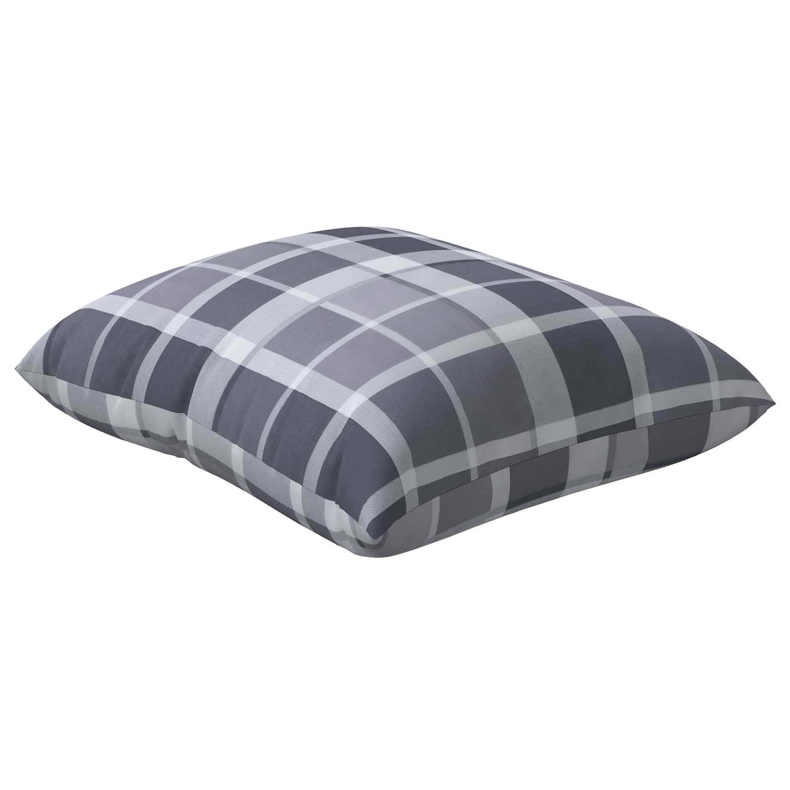 vidaXL Kissen für draußen Kariert 4 pcs Grau kariert 60 x 60 cm Stoff