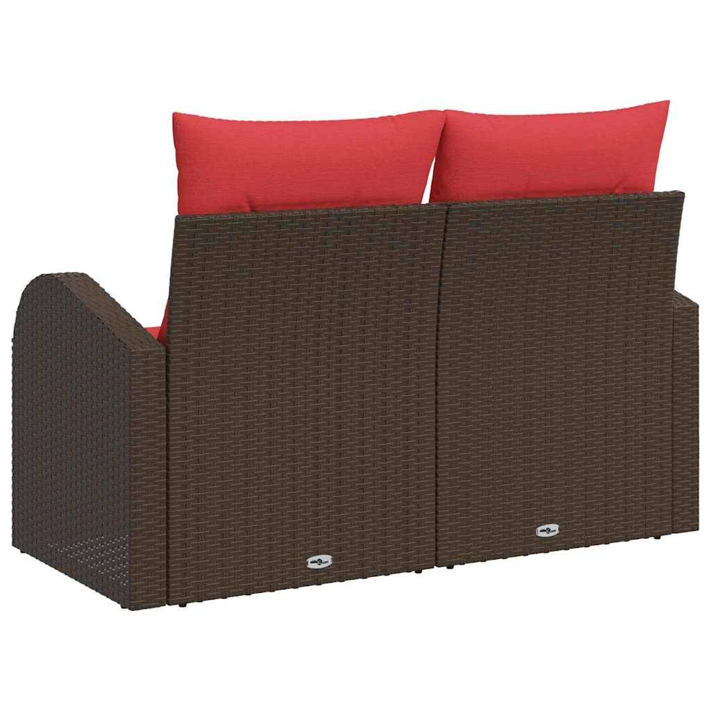 vidaXL Gartensofa Braun 124 x 62 x 85cm Poly-Rattan