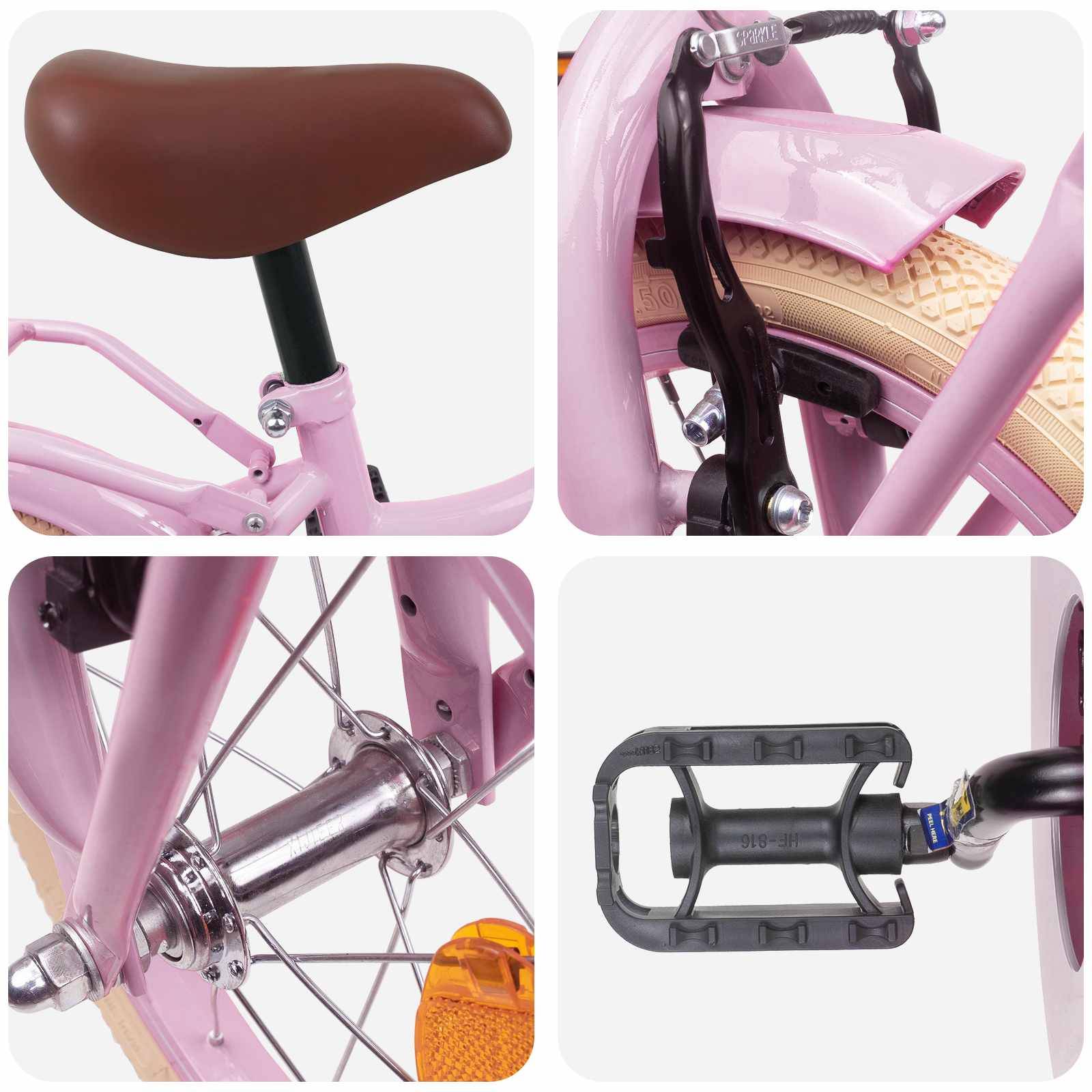vidaXL Kinderfahrrad 12 Zoll für 2-4 Jahre alt Hellrosa