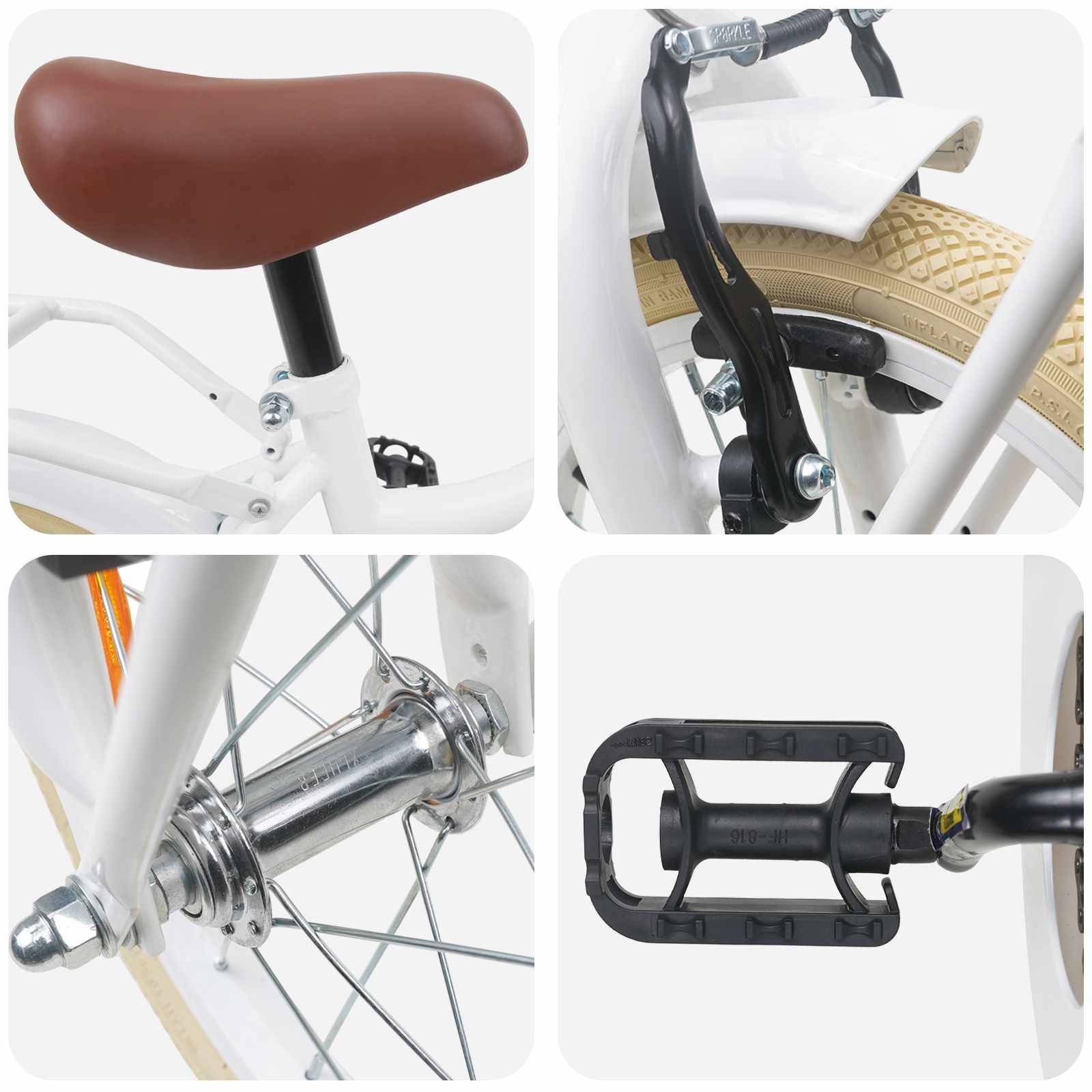 vidaXL Kinderfahrrad 14 Zoll für 3-5 Jahre alt Weiß