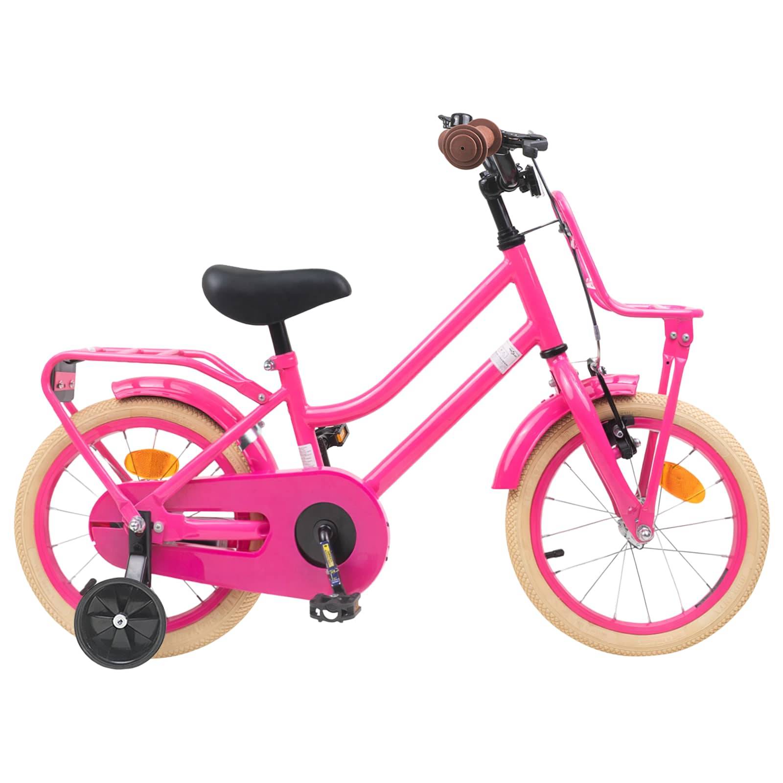 vidaXL Kinderfahrrad 12 Zoll für 2-4 Jahre alt Dunkelrosa