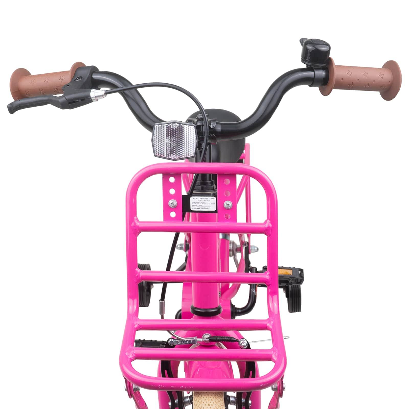 vidaXL Kinderfahrrad 12 Zoll für 2-4 Jahre alt Dunkelrosa