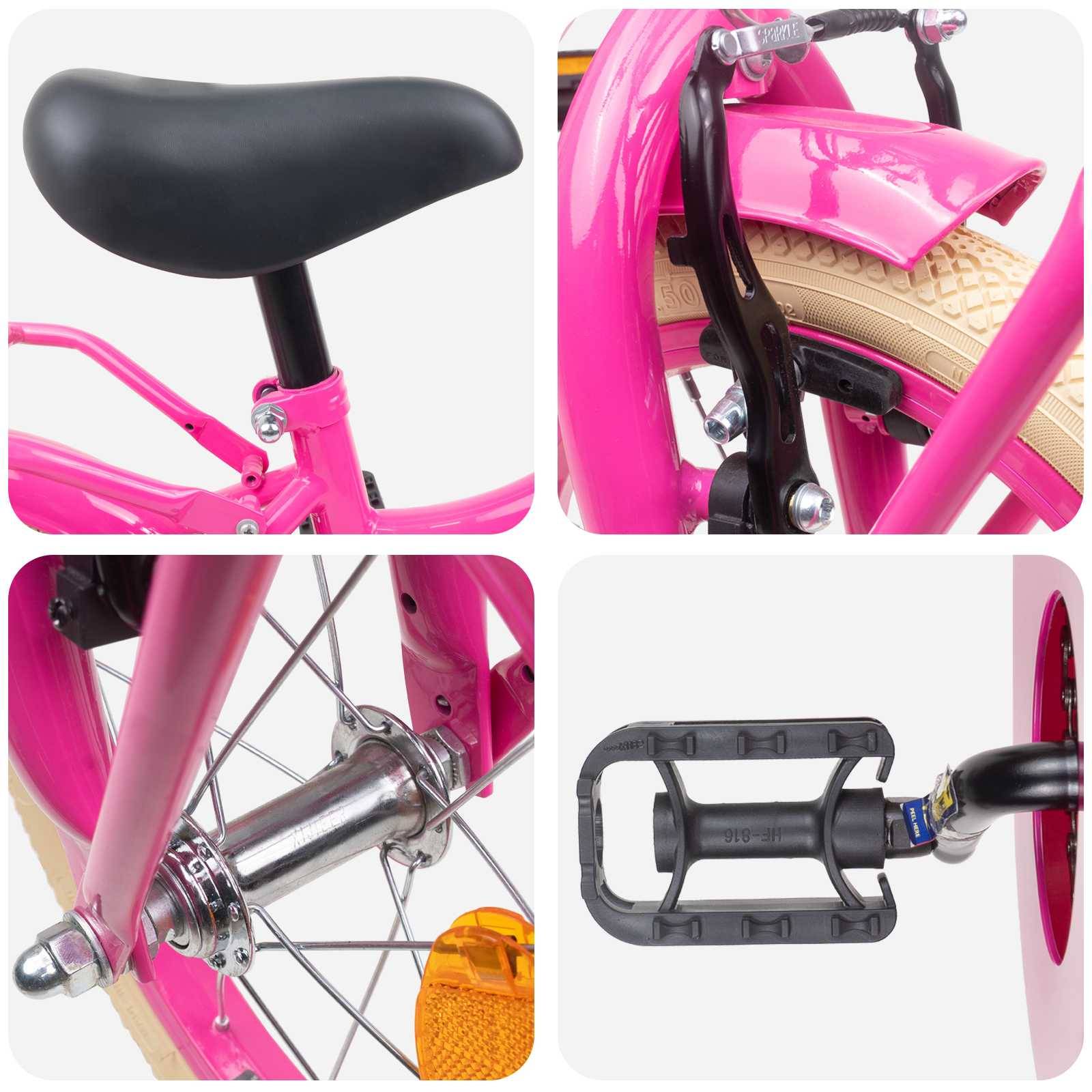 vidaXL Kinderfahrrad 14 Zoll für 3-5 Jahre alt Dunkelrosa