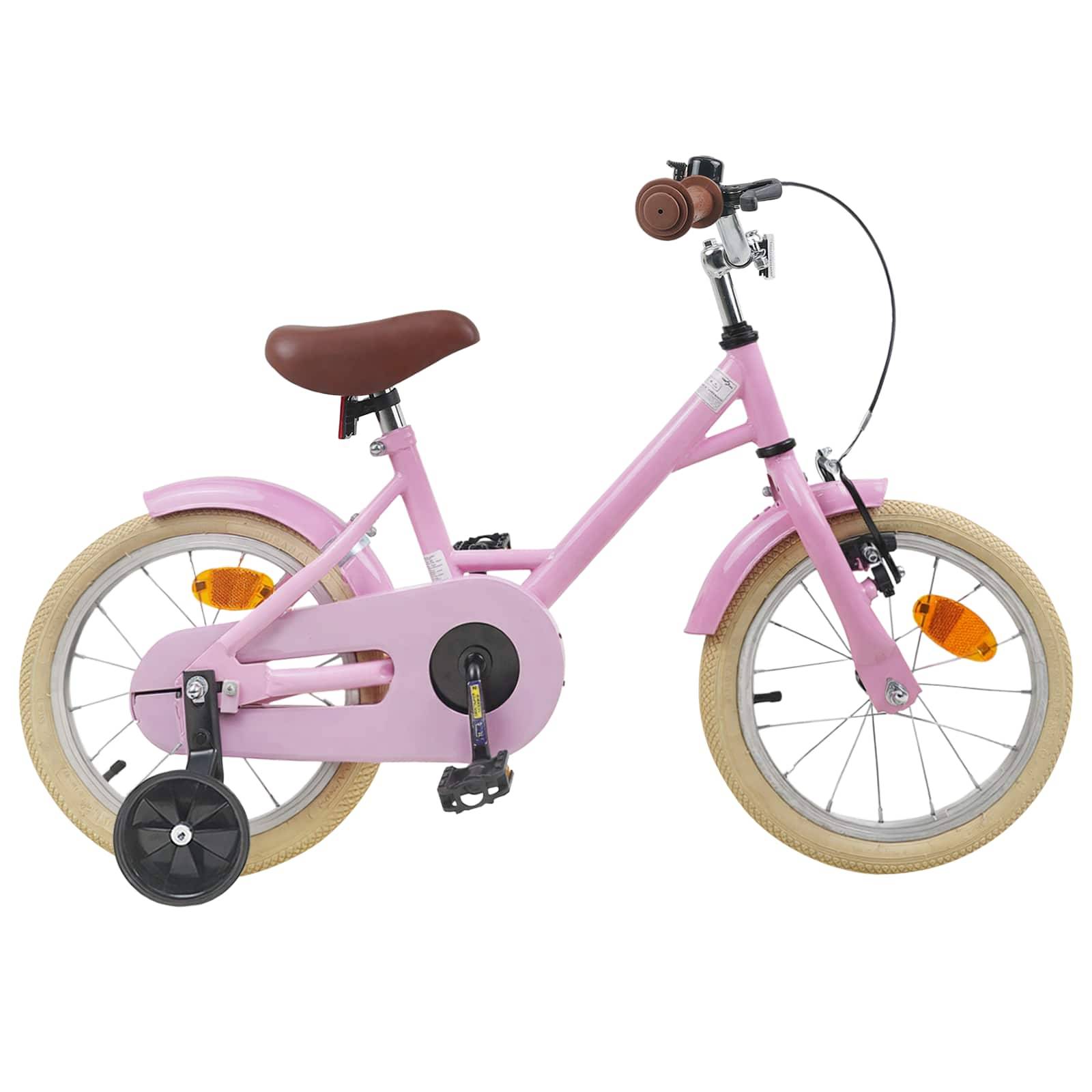 vidaXL Kinderfahrrad 16 Zoll für 4-6 Jahre alt Hellrosa