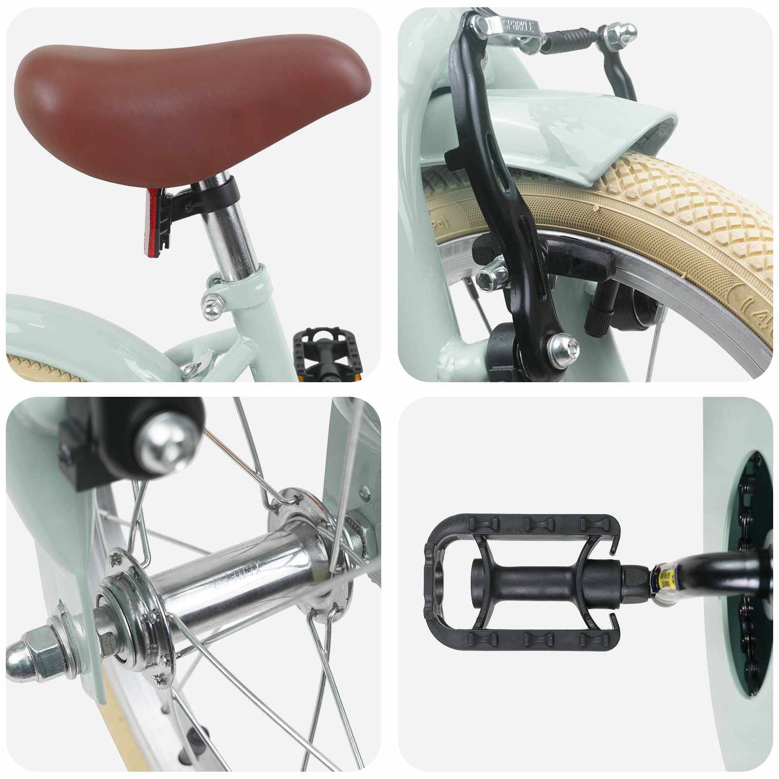 vidaXL Kinderfahrrad 12 Zoll für 2-4 Jahre alt Hellgrün