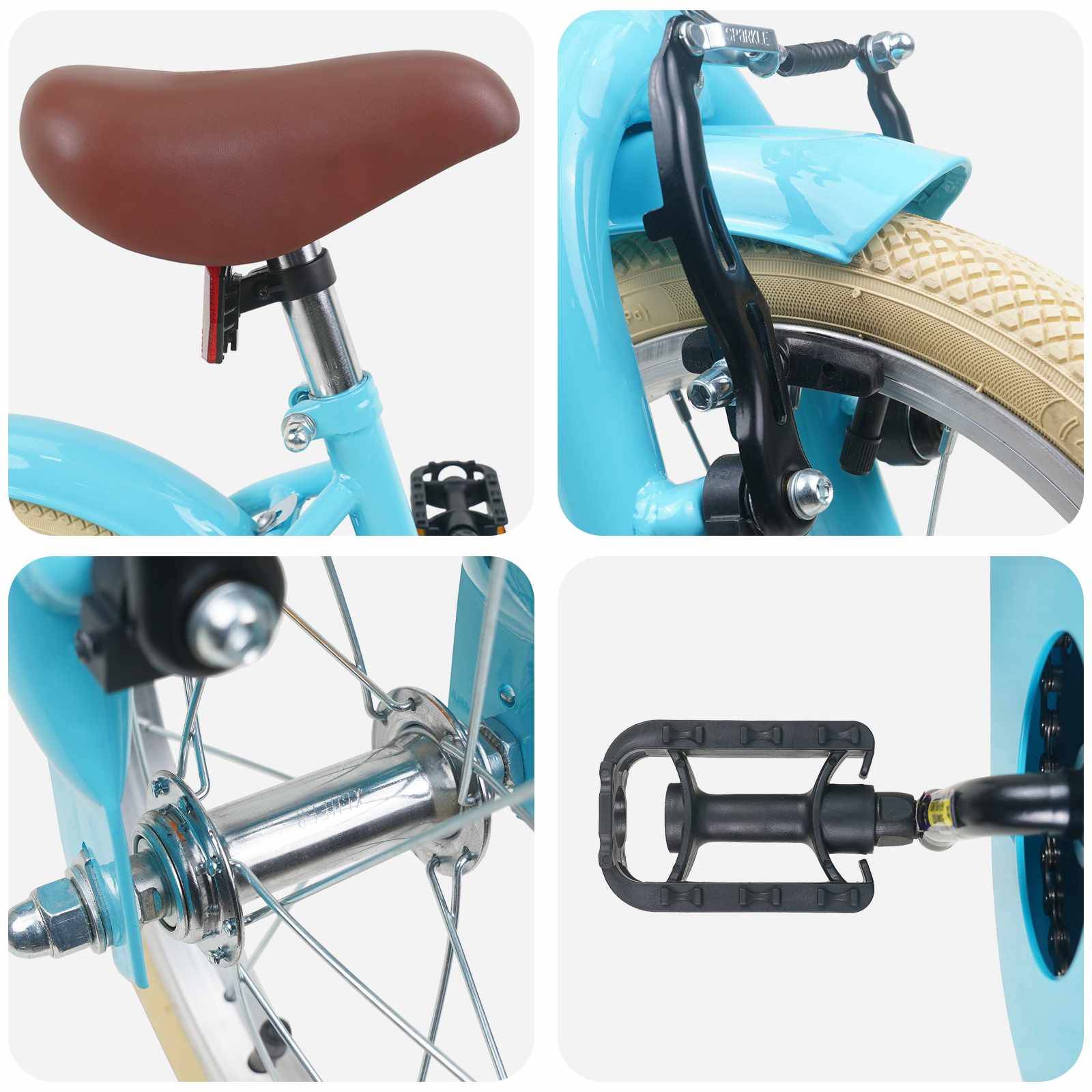 vidaXL Kinderfahrrad 14 Zoll für 3-5 Jahre alt Himmelblau