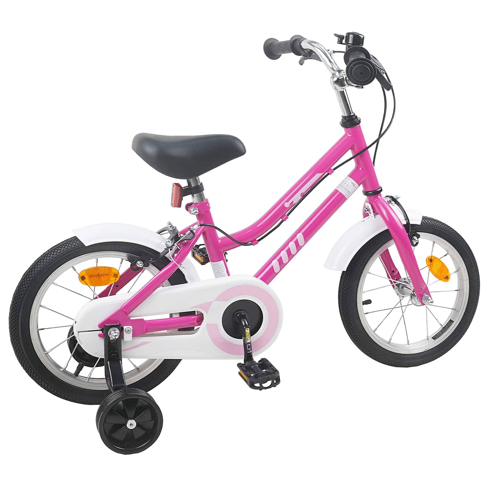 vidaXL Kinderfahrrad 16 Zoll für 4-6 Jahre alt Pink Weiß