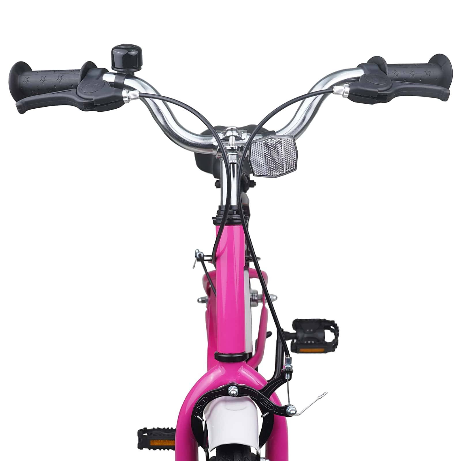 vidaXL Kinderfahrrad 18 Zoll für 5-7 Jahre alt Pink Weiß