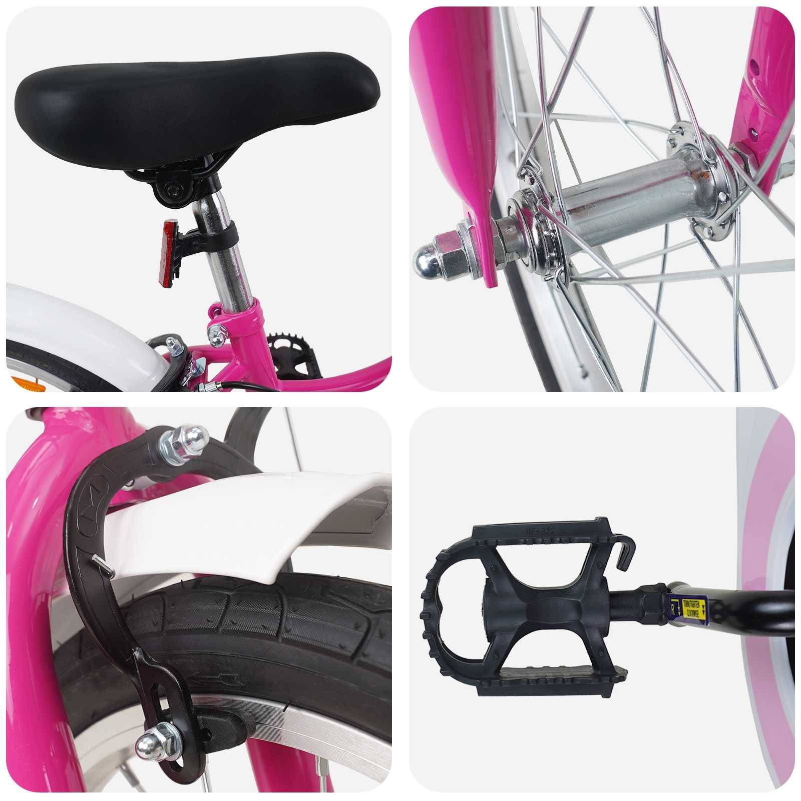 vidaXL Kinderfahrrad 18 Zoll für 5-7 Jahre alt Pink Weiß