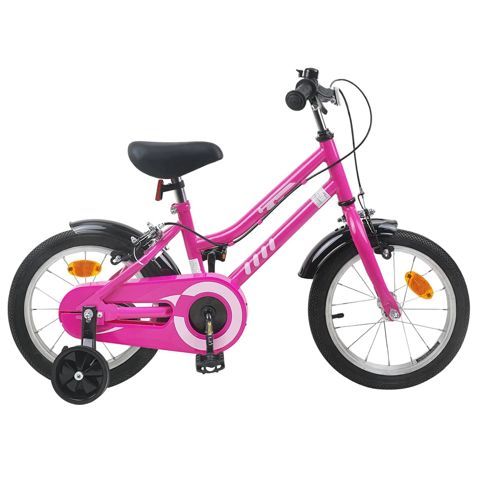 vidaXL Kinderfahrrad 14 Zoll für 3-5 Jahre alt Pink Schwarz