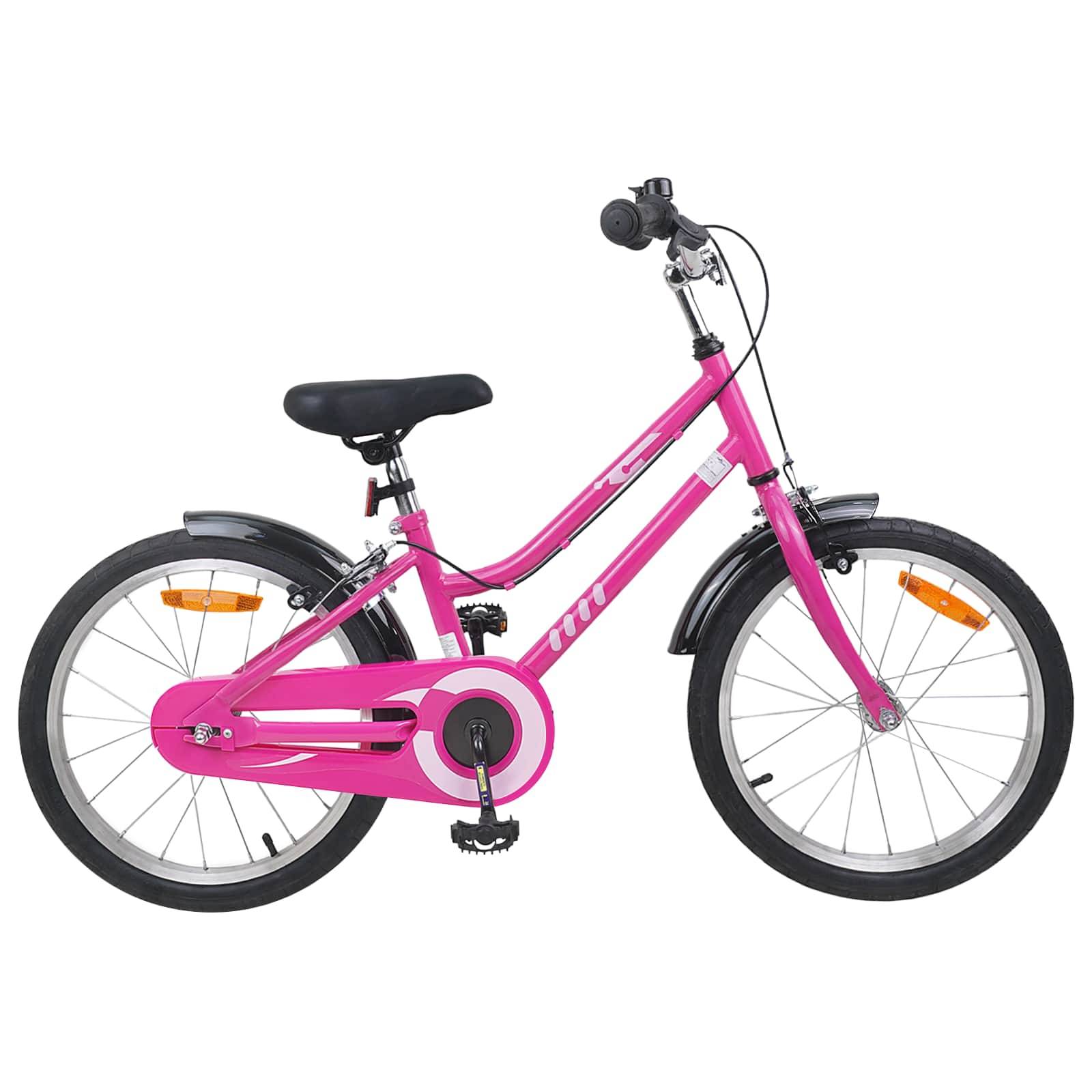 vidaXL Kinderfahrrad 18 Zoll für 5-7 Jahre alt Pink Schwarz