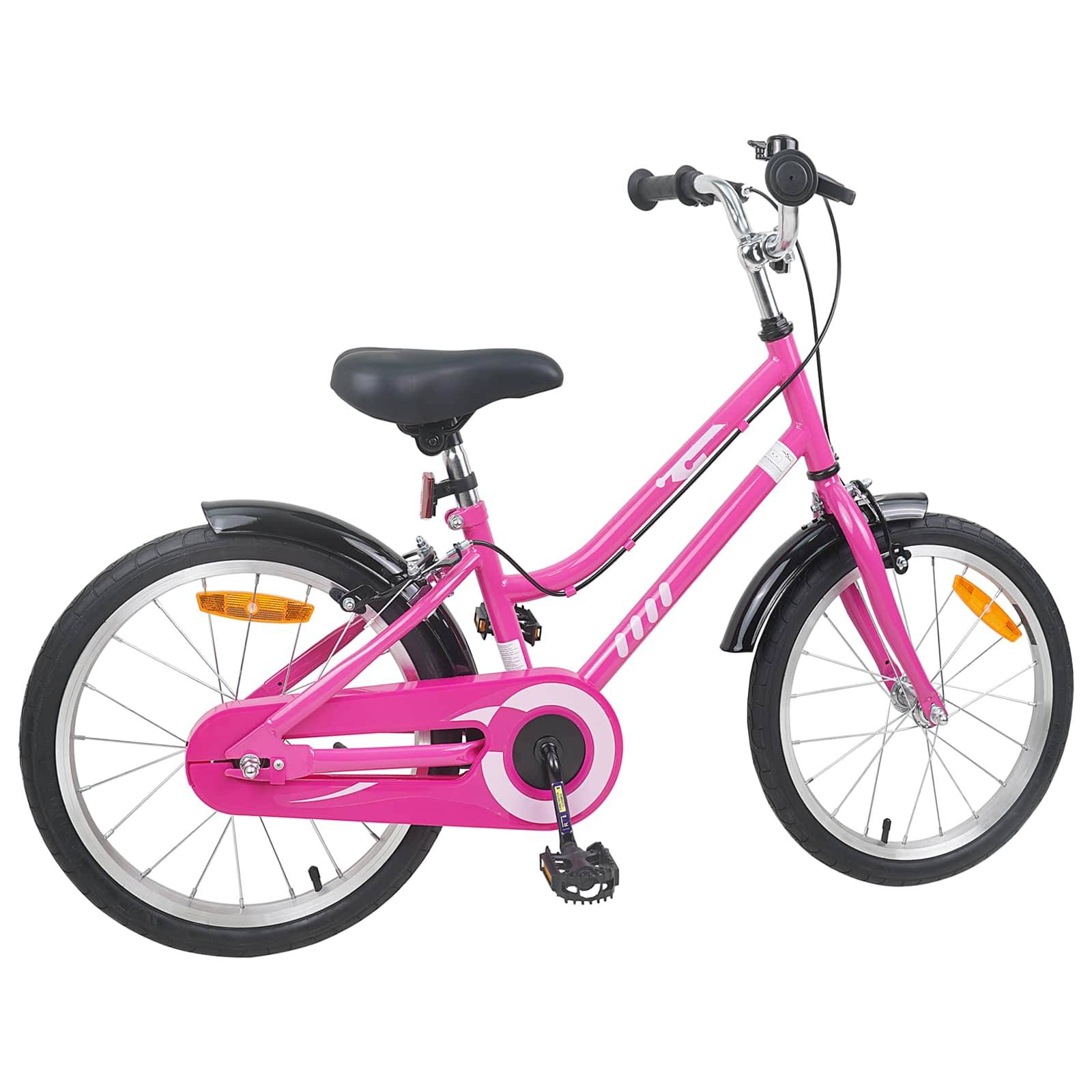 vidaXL Kinderfahrrad 18 Zoll für 5-7 Jahre alt Pink Schwarz