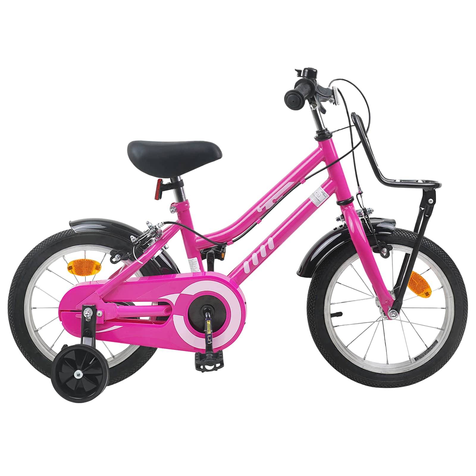 vidaXL Kinderfahrrad 12 Zoll für 2-4 Jahre alt Rosa und Schwarz