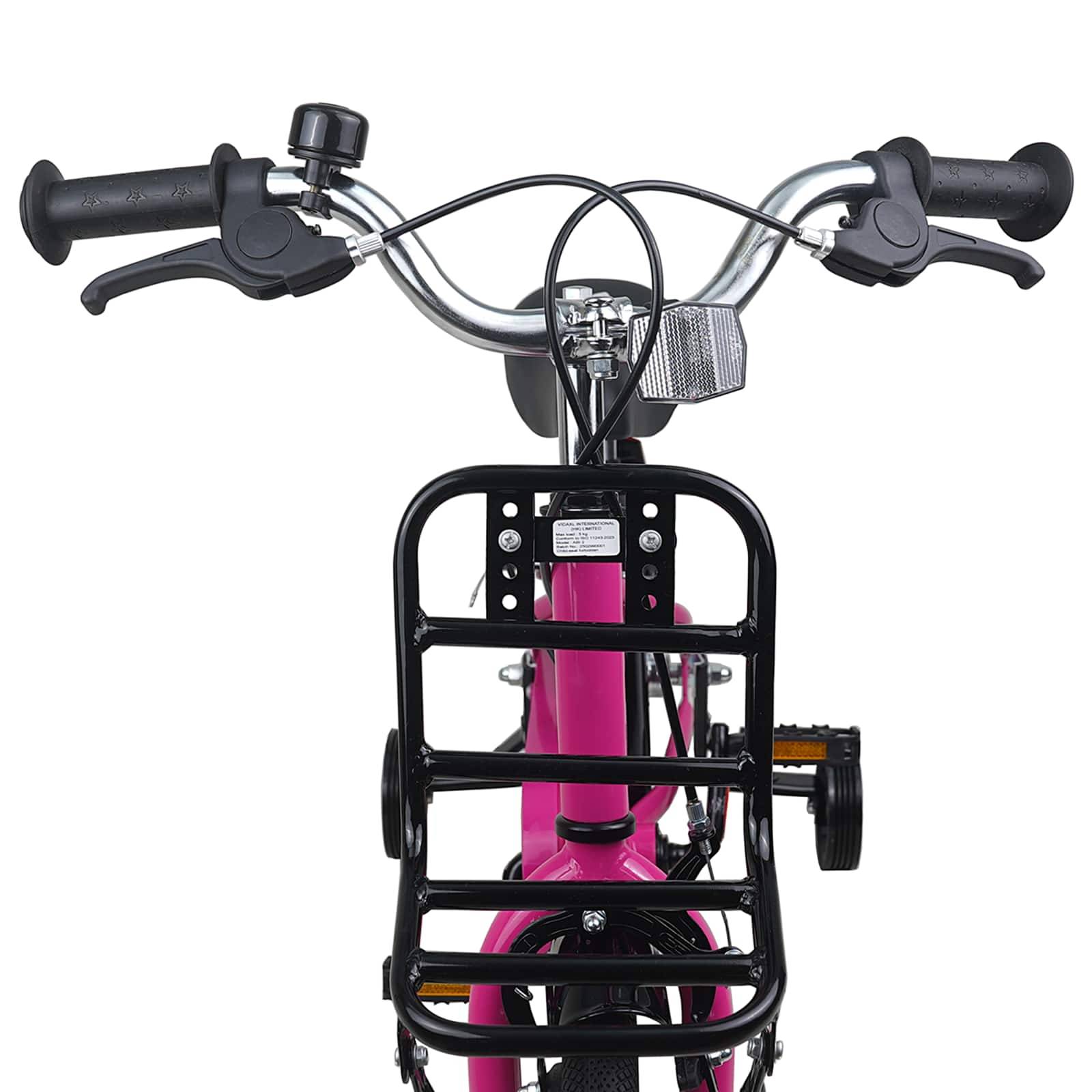 vidaXL Kinderfahrrad 12 Zoll für 2-4 Jahre alt Rosa und Schwarz