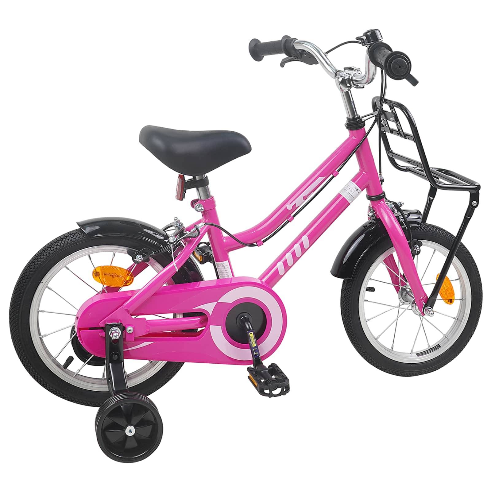 vidaXL Kinderfahrrad 12 Zoll für 2-4 Jahre alt Rosa und Schwarz