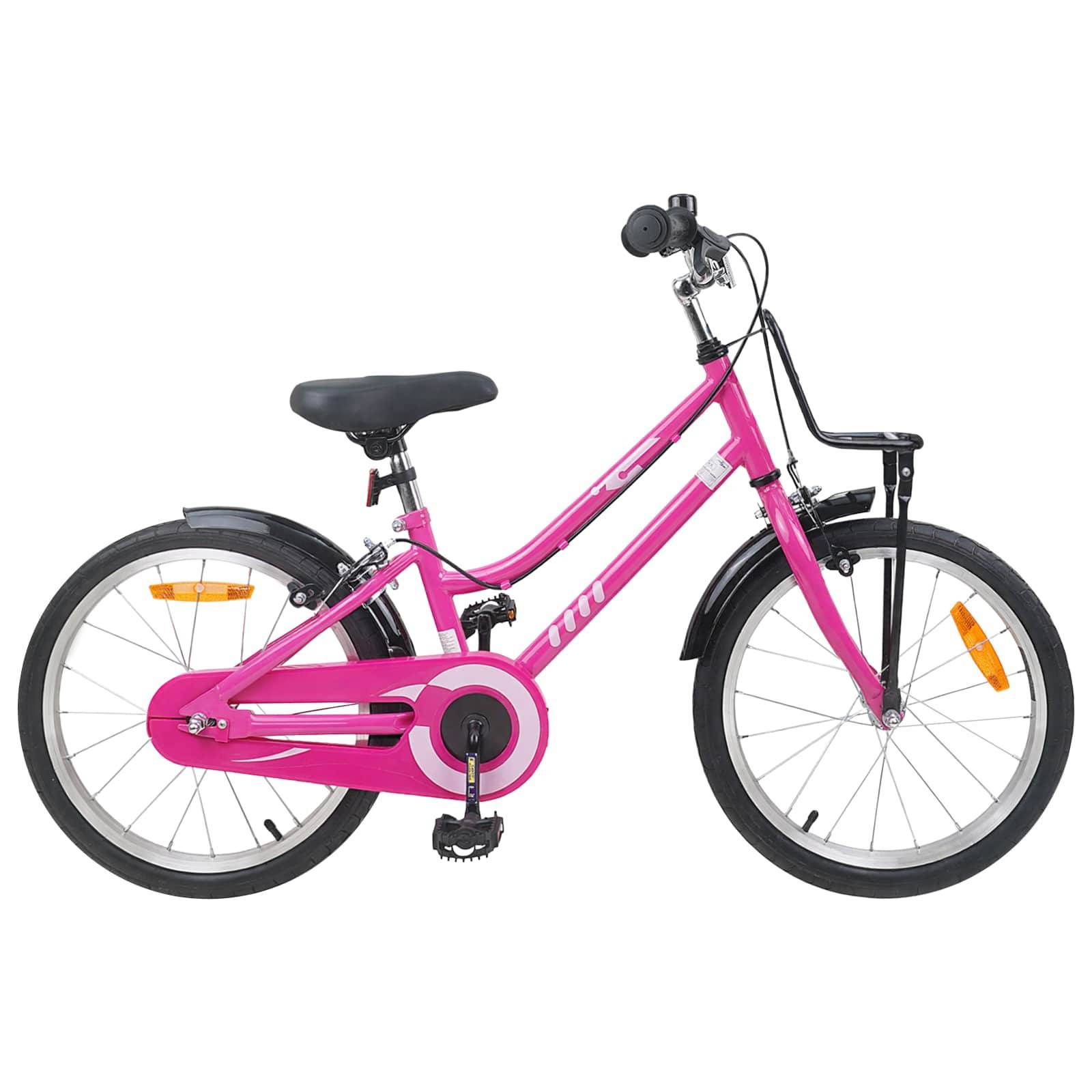 vidaXL Kinderfahrrad 18 Zoll für 5-7 Jahre alt Rosa und Schwarz