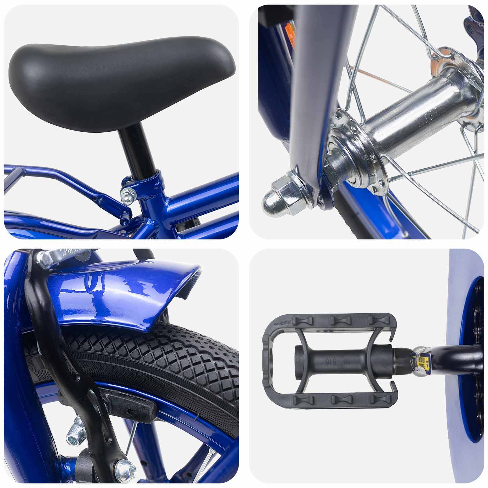 vidaXL Kinderfahrrad 12 Zoll für 2-4 Jahre alt Dunkelblau