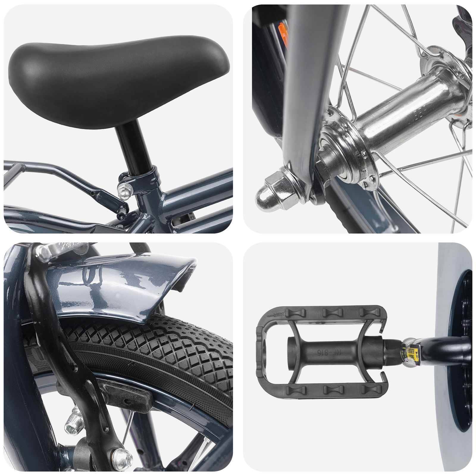vidaXL Kinderfahrrad 12 Zoll für 2-4 Jahre alt Dunkelgrau