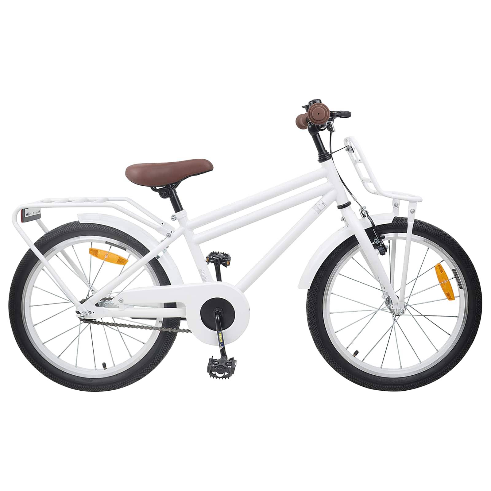 vidaXL Kinderfahrrad 18 Zoll für 5-7 Jahre alt Weiß