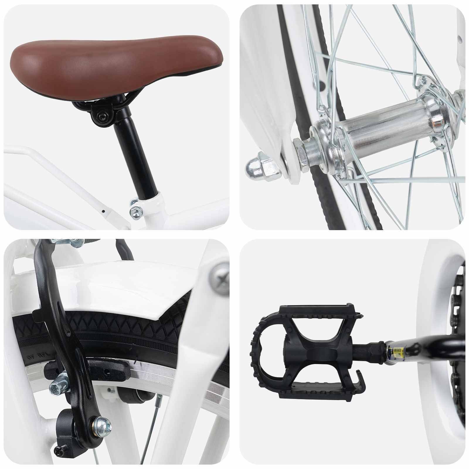 vidaXL Kinderfahrrad 18 Zoll für 5-7 Jahre alt Weiß