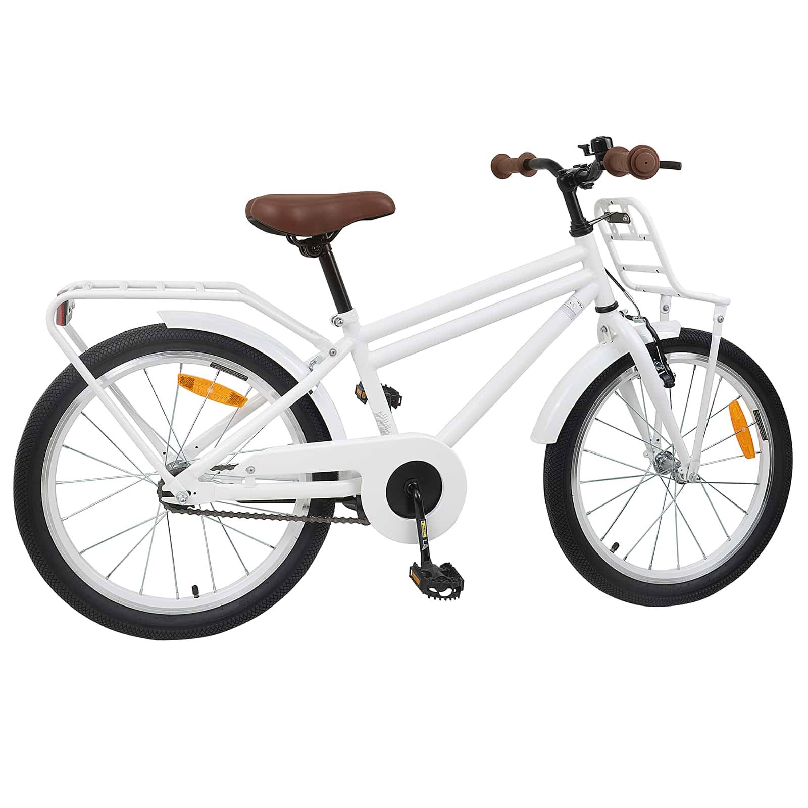 vidaXL Kinderfahrrad 18 Zoll für 5-7 Jahre alt Weiß