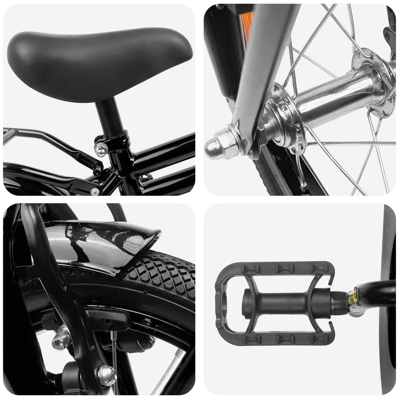 vidaXL Kinderfahrrad 12 Zoll für 2-4 Jahre alt Schwarz