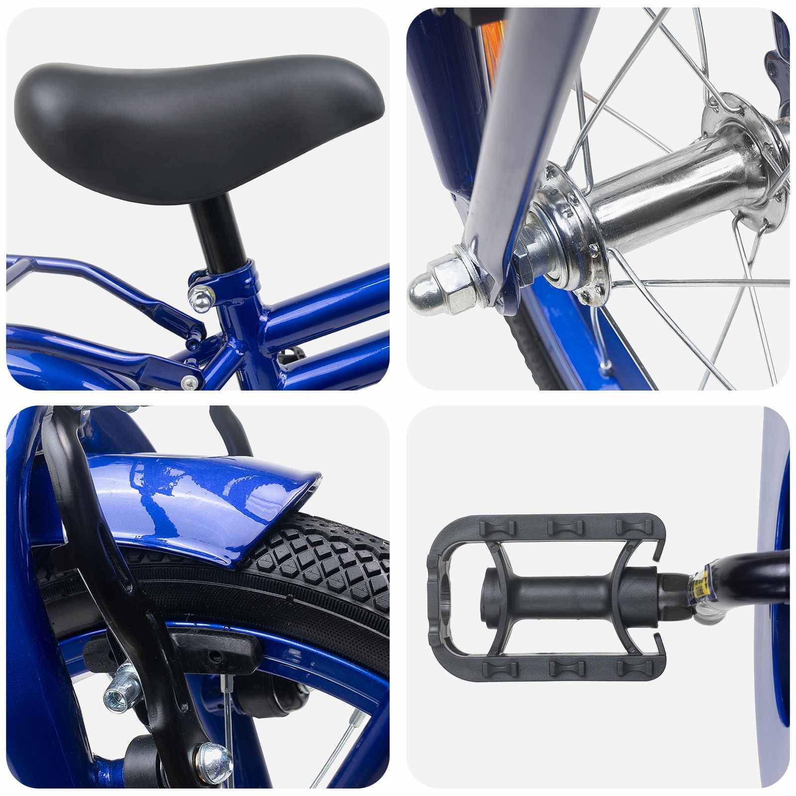 vidaXL Kinderfahrrad 12 Zoll für 2-4 Jahre alt Dunkelblau