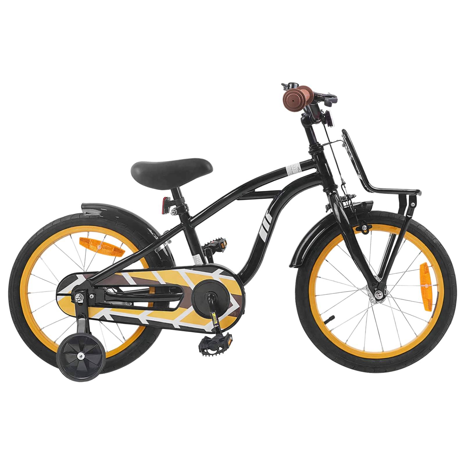 vidaXL Kinderfahrrad 16 Zoll für 4-6 Jahre alt Schwarz
