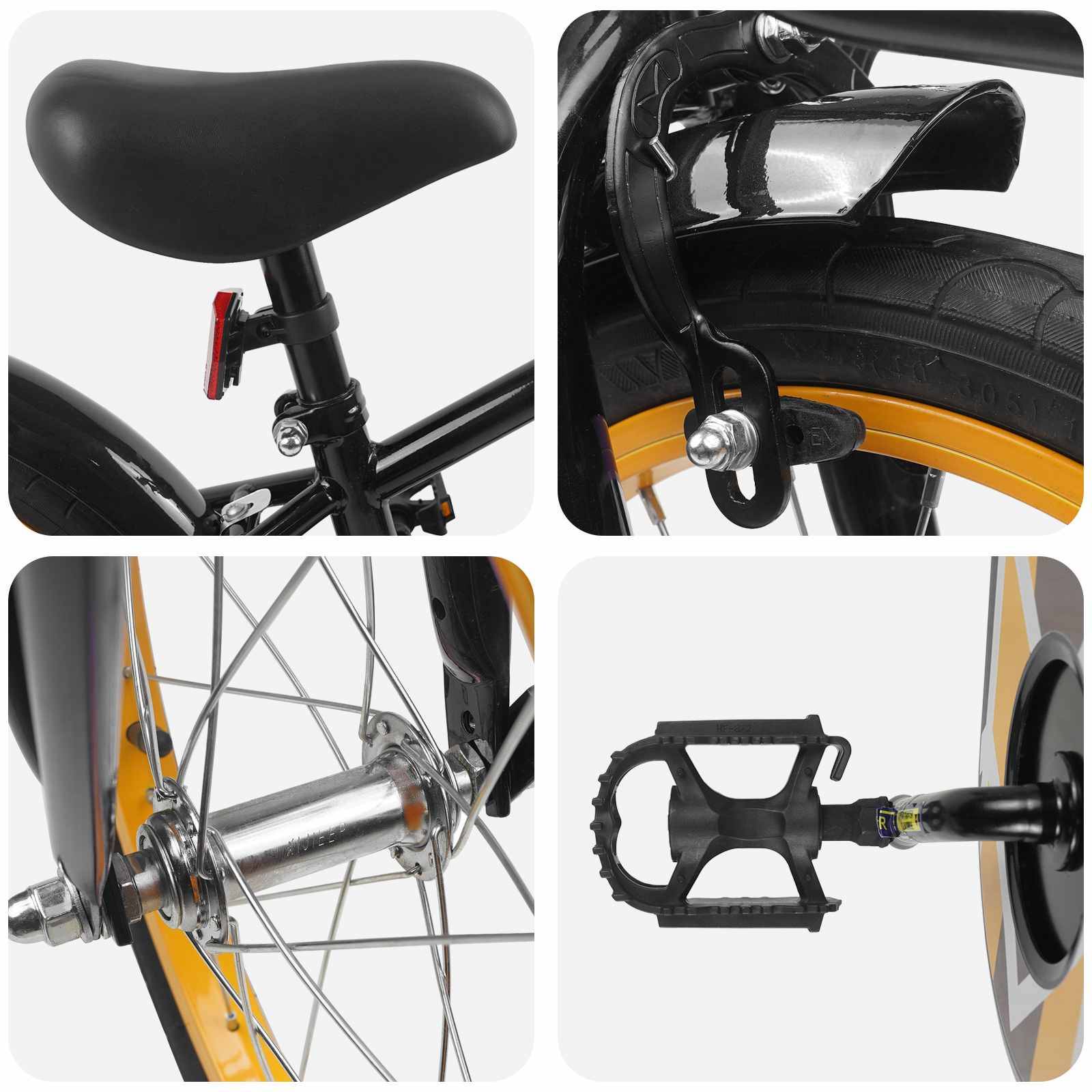 vidaXL Kinderfahrrad 16 Zoll für 4-6 Jahre alt Schwarz