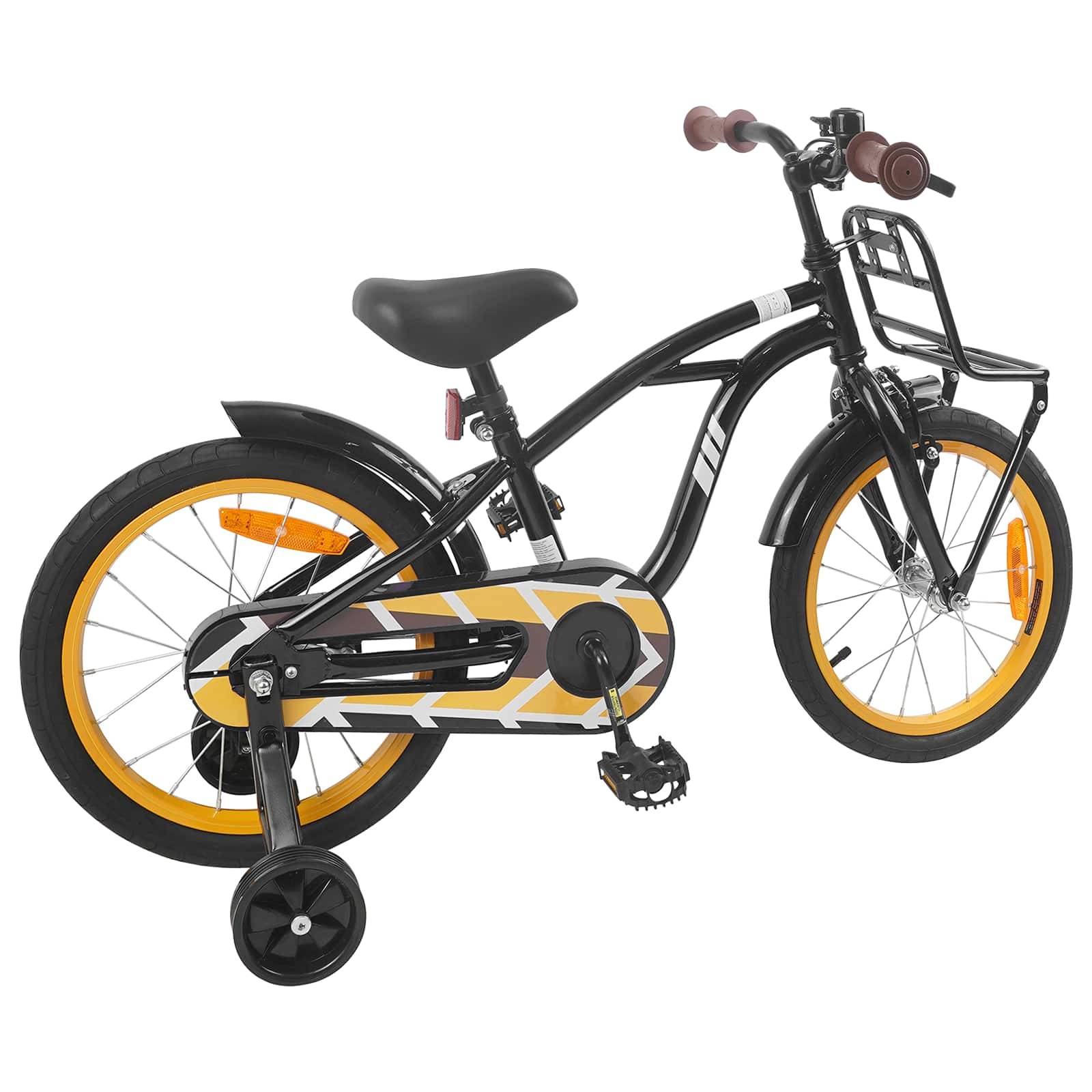 vidaXL Kinderfahrrad 16 Zoll für 4-6 Jahre alt Schwarz