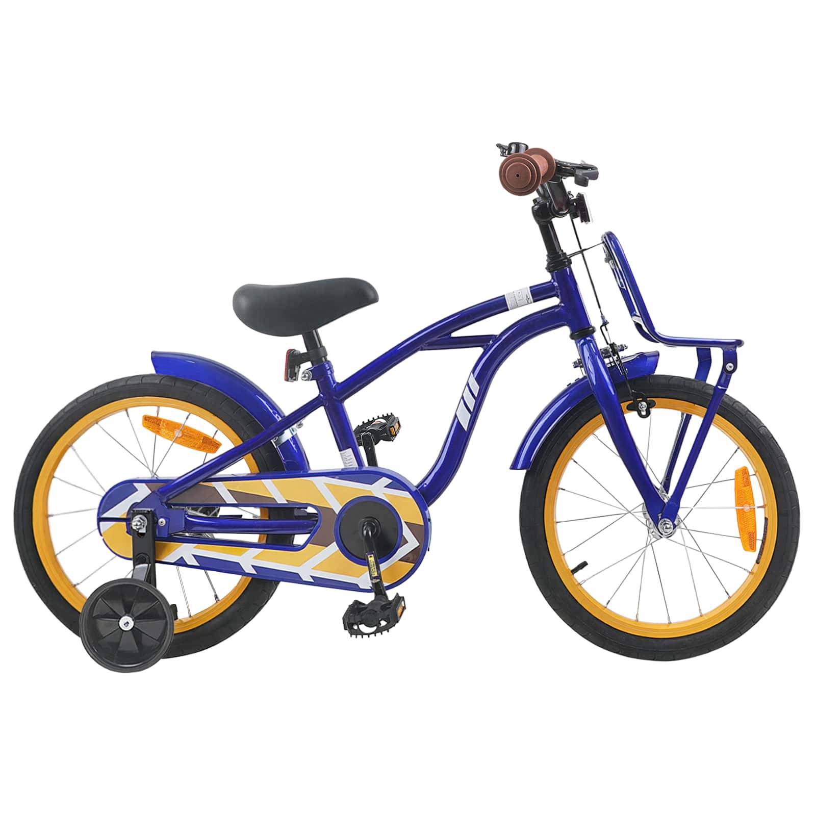 vidaXL Kinderfahrrad 16 Zoll für 4-6 Jahre alt Dunkelblau
